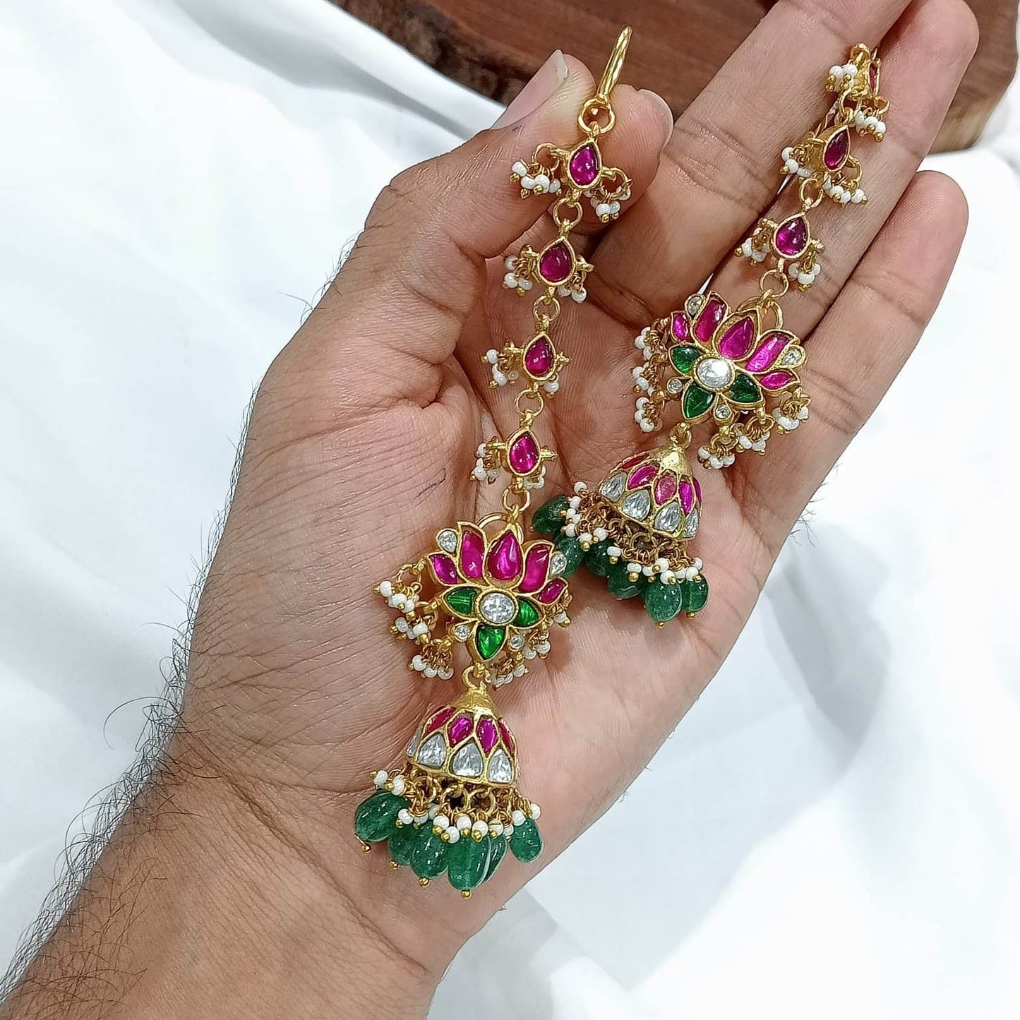 Jaadu and Kemp Stones Earrings