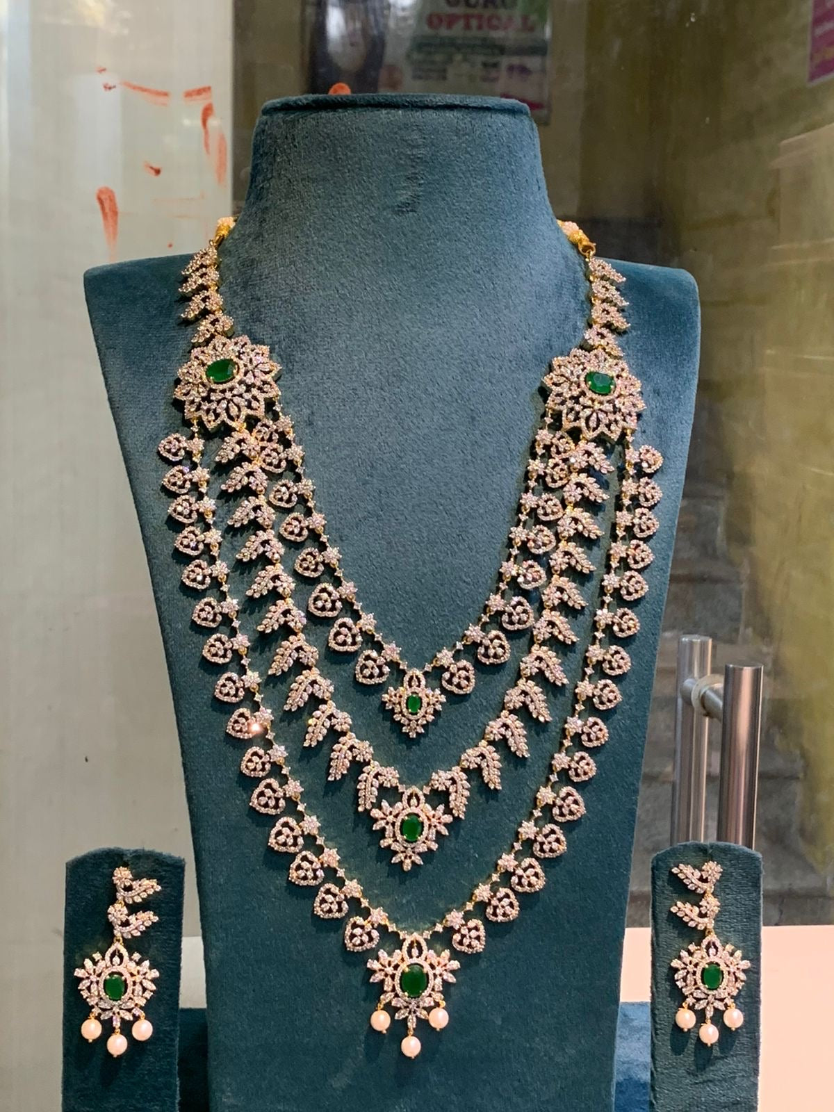 American Diamond Stones Bridal Layer Haram