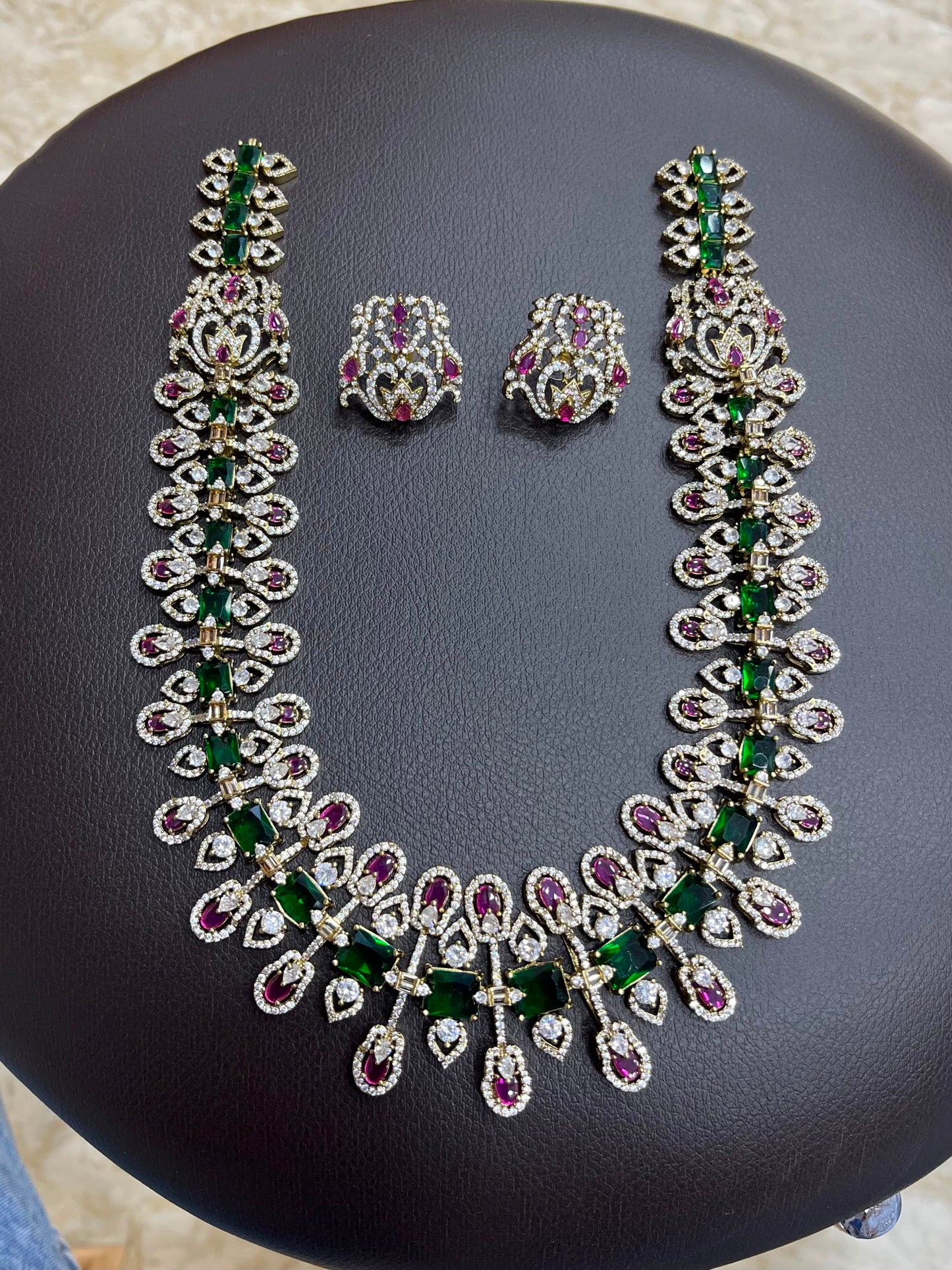 Victorian Polish with AD Stones Bridal Haram
