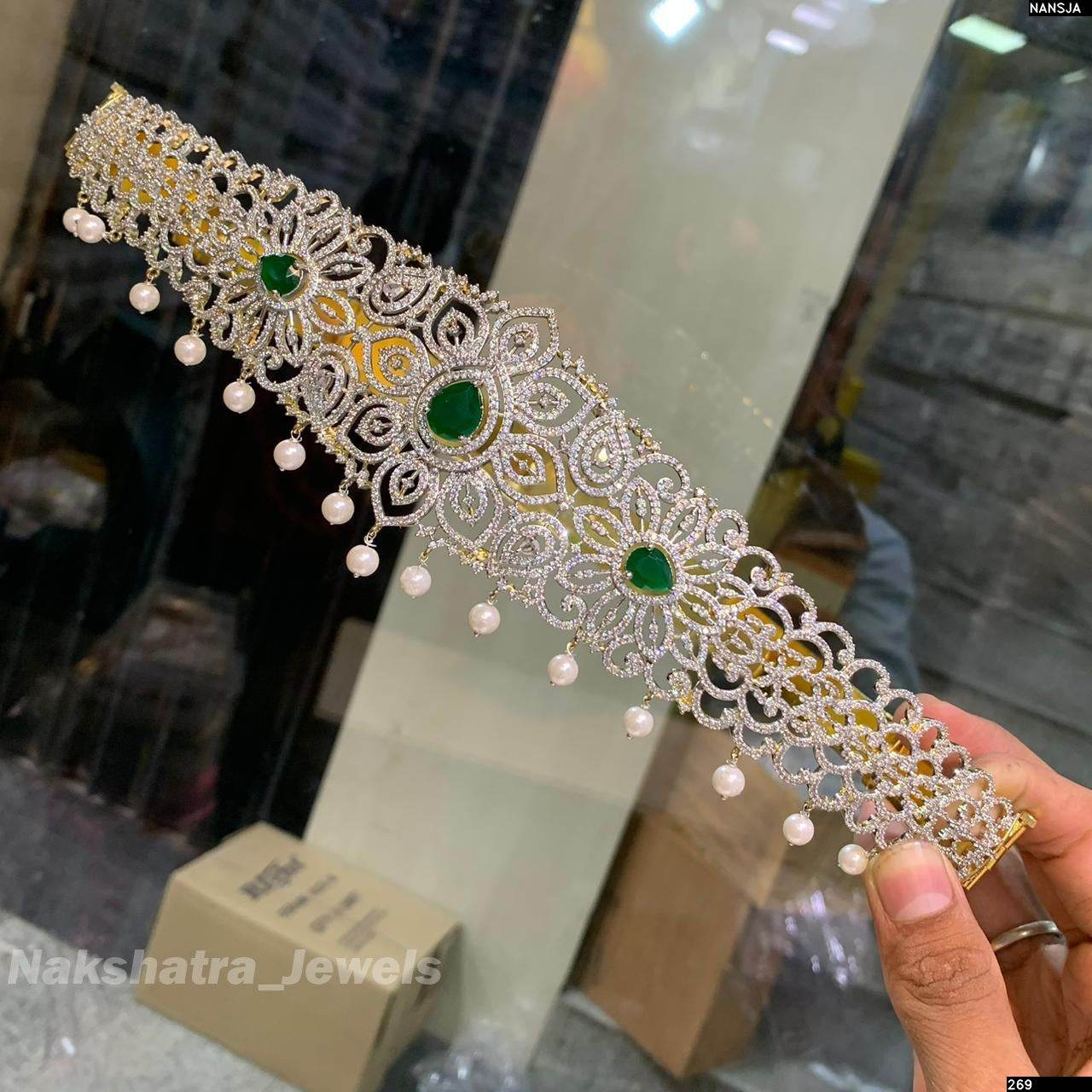 American Diamond Stones Bridal Hip Belt - Nakshatra Jewels