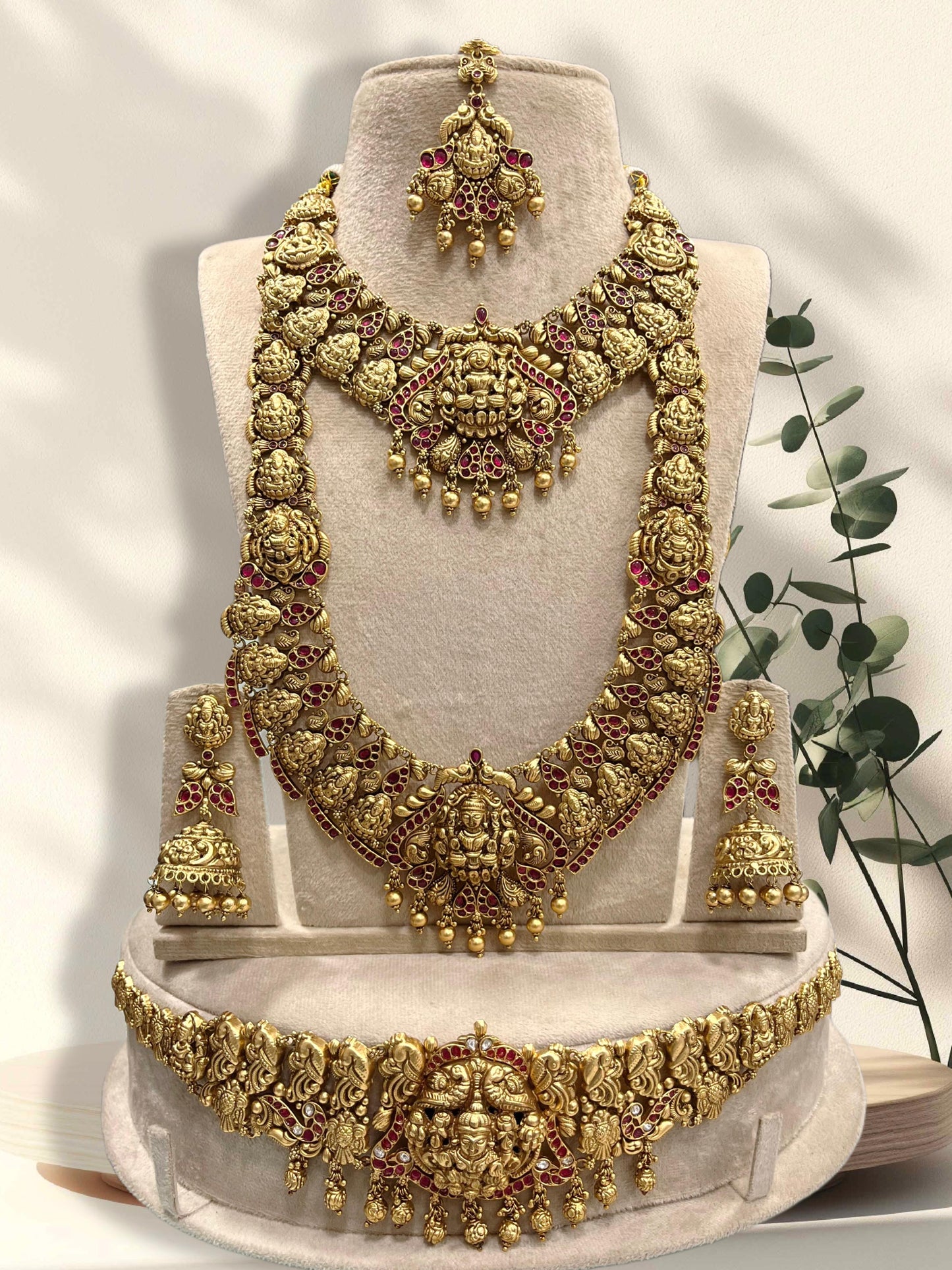 Nakshi Work with Kundan Stones Bridal Combo Set