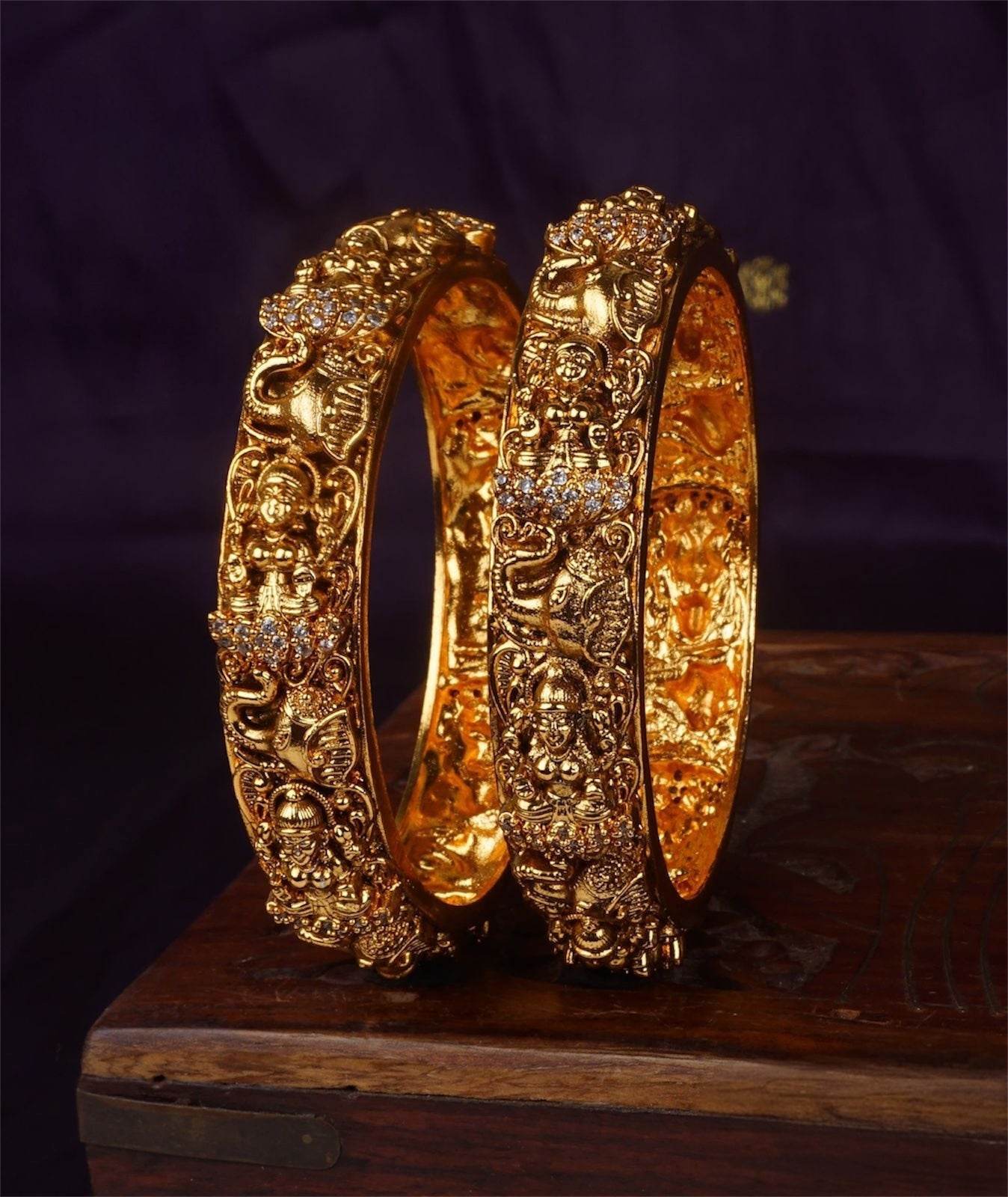 Premium Matt with Kempu Stone Bangles - Nakshatra Jewels
