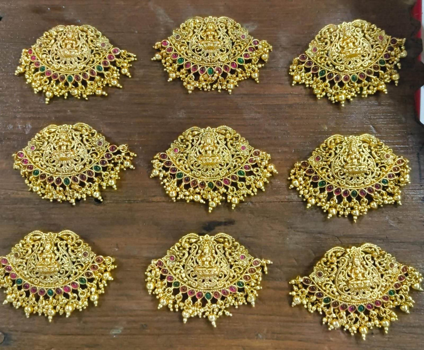 Hair Accessories (Premium Matt with Kempu Stones) - Nakshatra Jewels