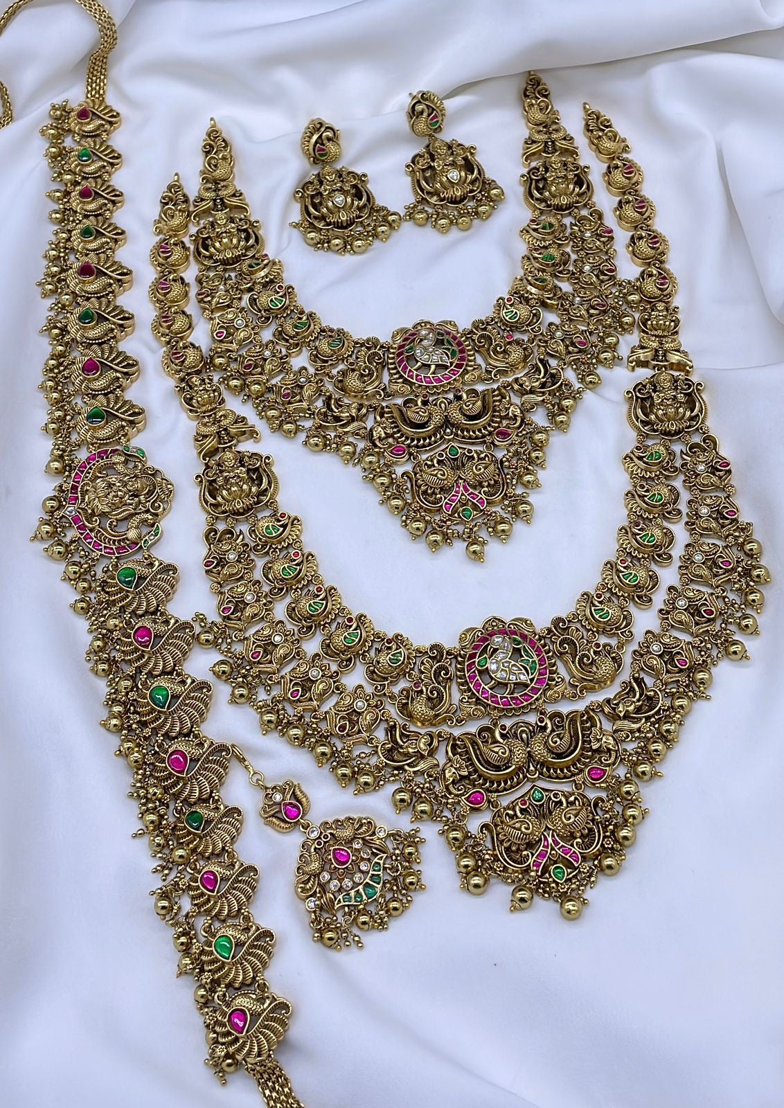 Nakshi Work with Kundan Stones Bridal Combo Set