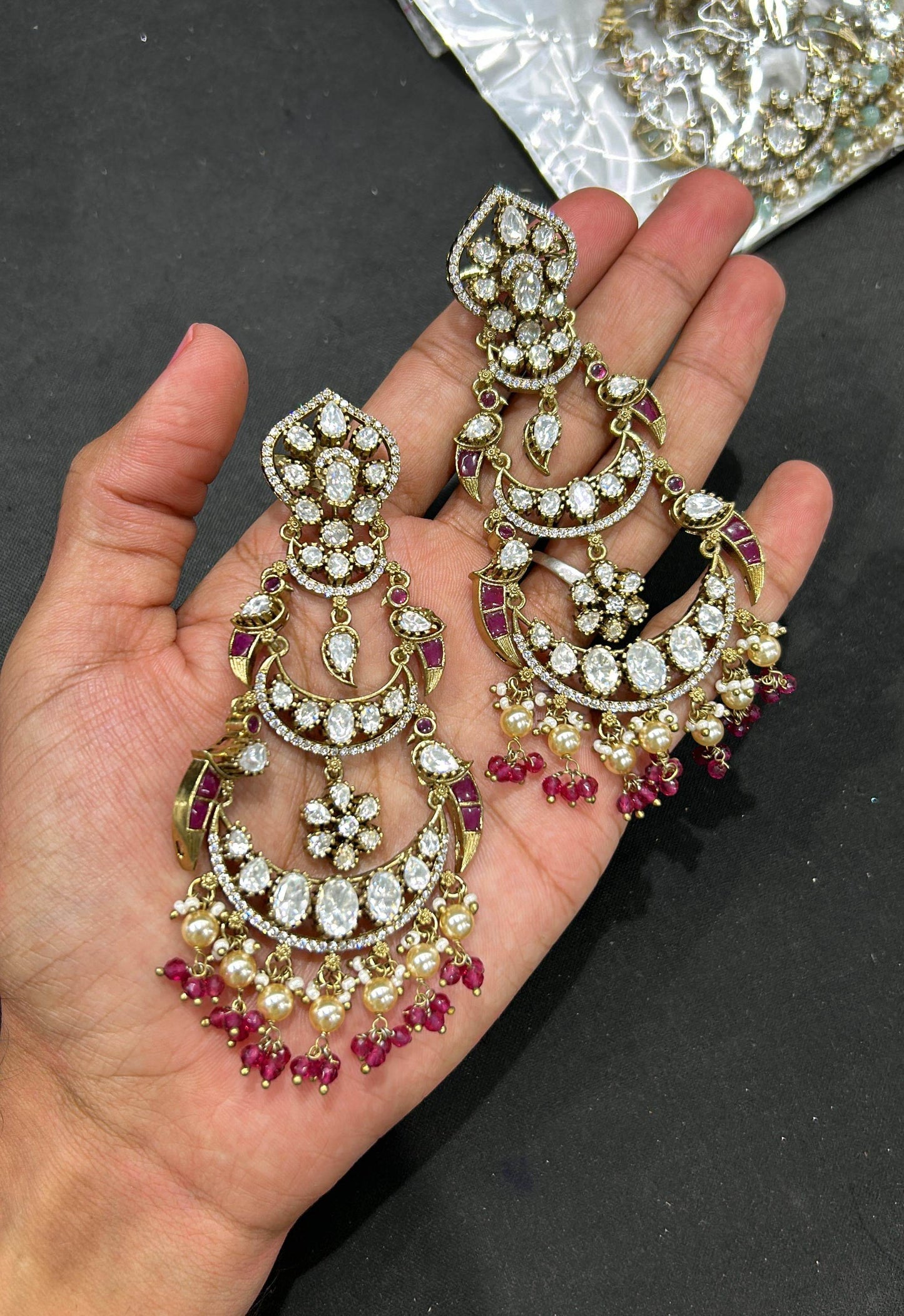 Mossianite Stones Bridal Earrings - Nakshatra Jewels