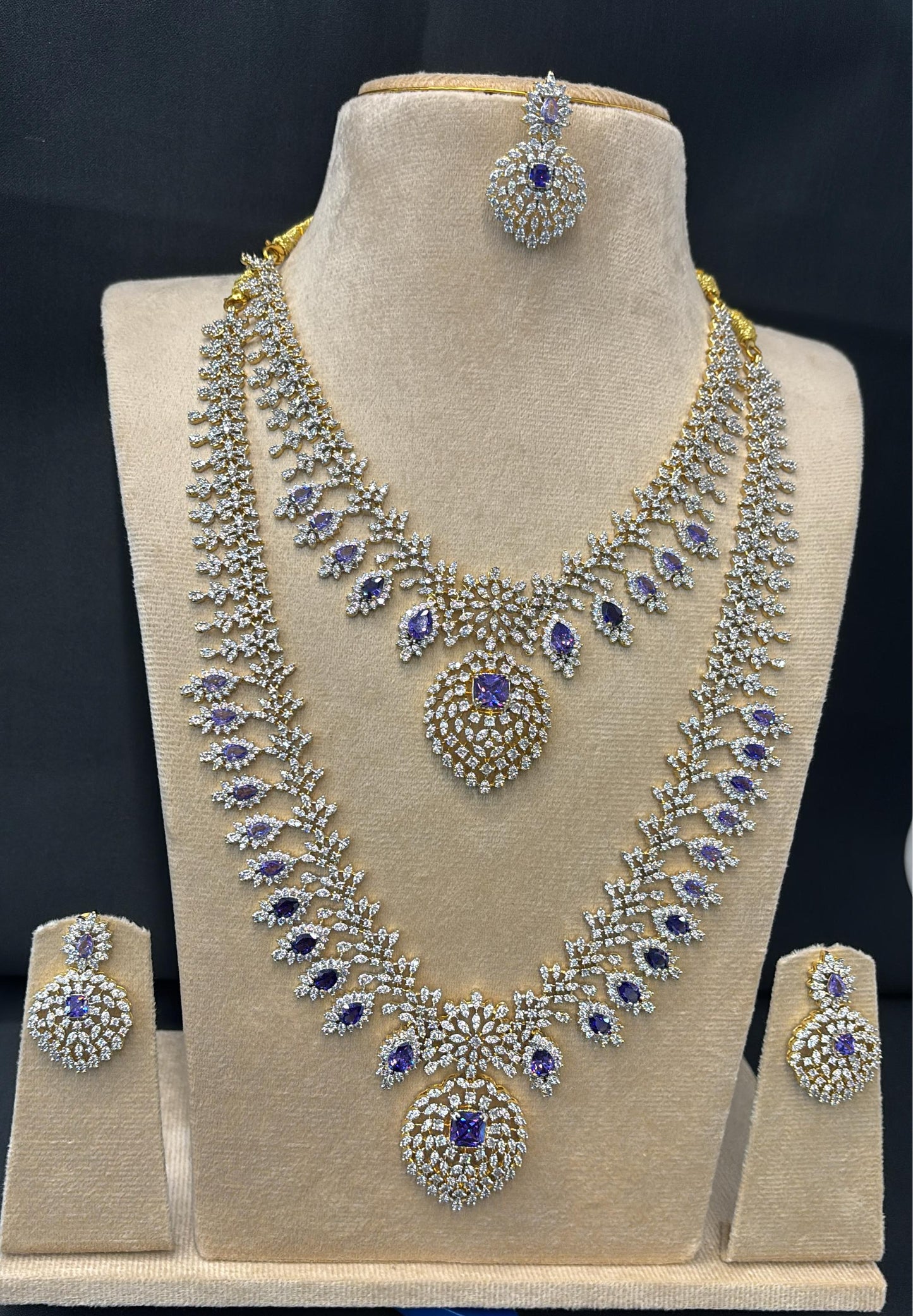 American Diamond Stones Bridal Combo Set