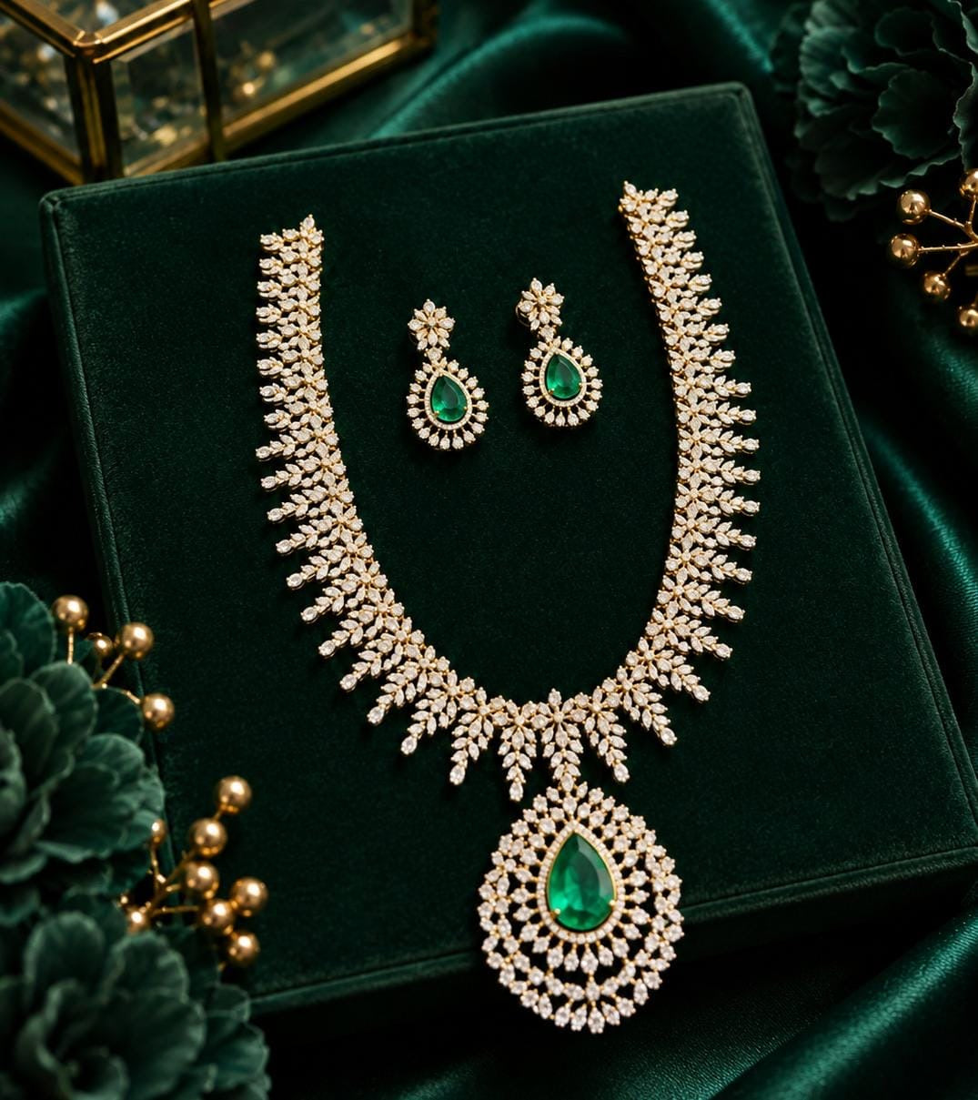 American Diamond Stones Bridal Necklace