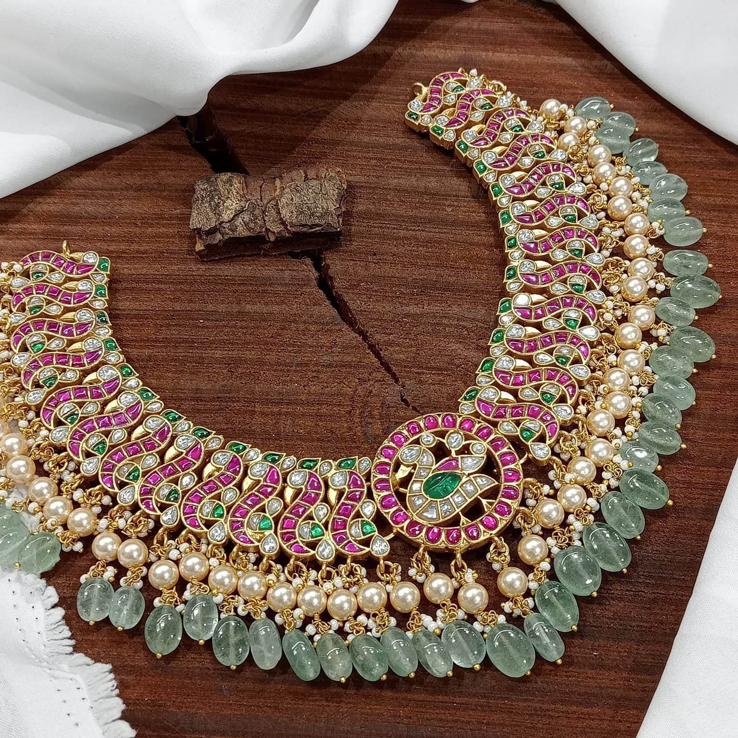 Jaadu Kundan Stones Bridal Necklace - Nakshatra Jewels