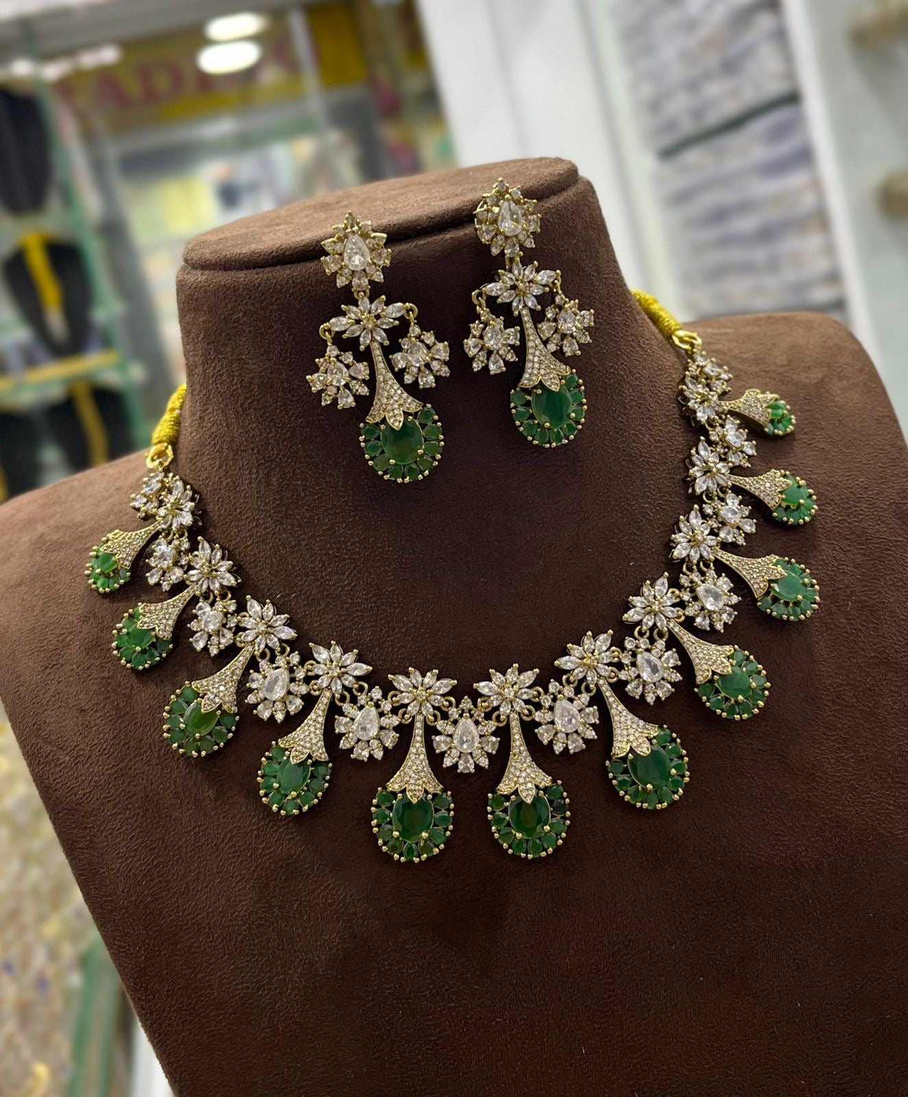 Victorian Polish AD and Mossianite Stones Necklace