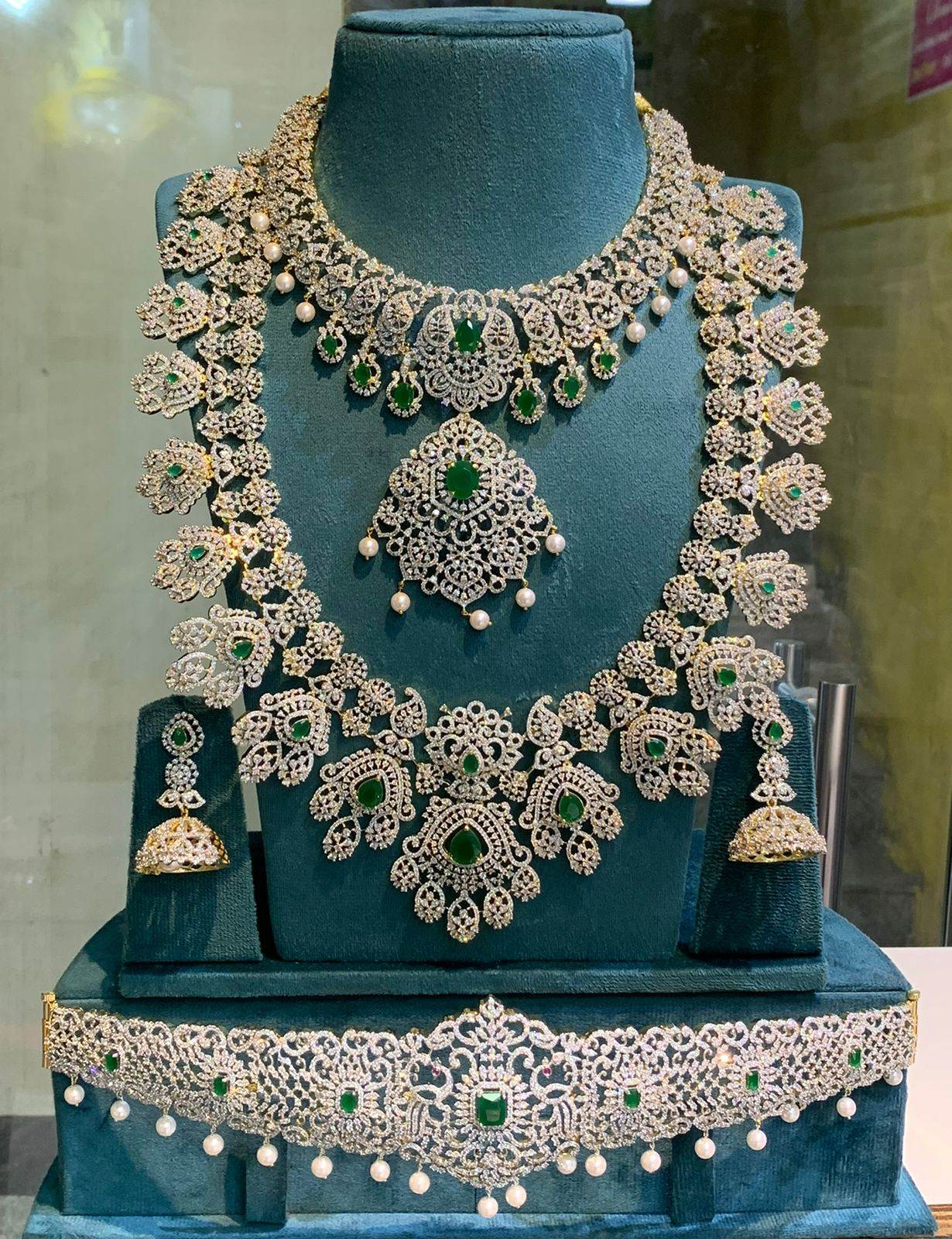 American Diamond Stones Bridal Set - Nakshatra Jewels