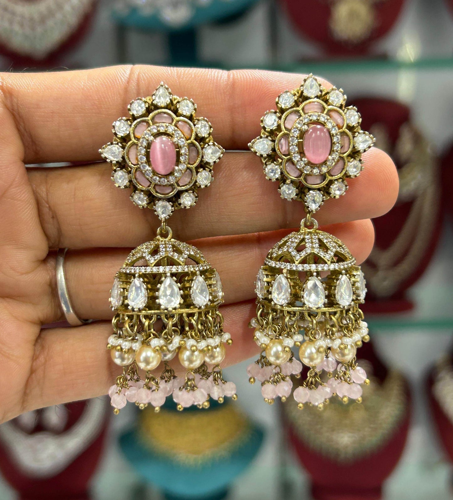 Mossianite Stones Bridal Earrings - Nakshatra Jewels