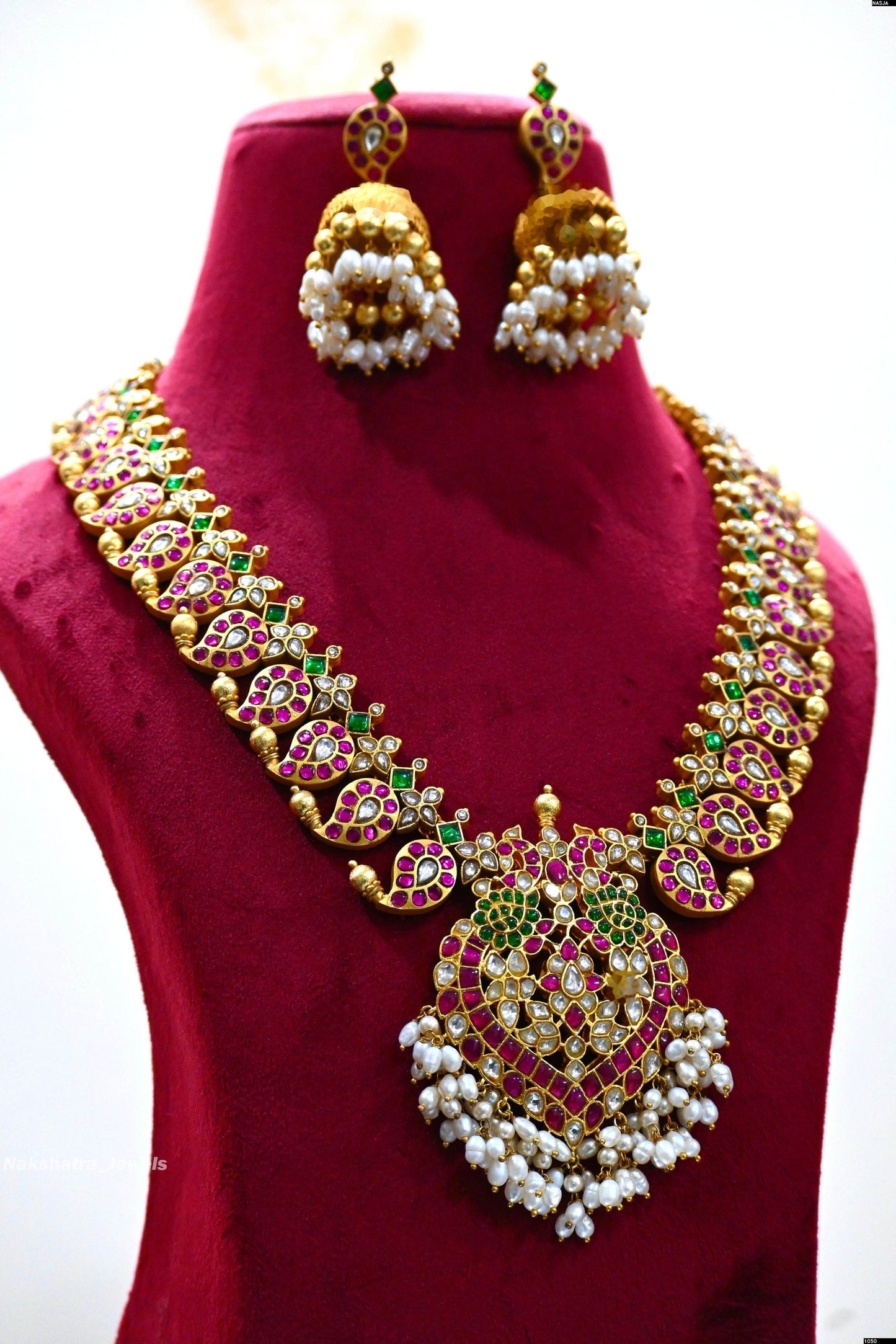 Jaadu Kundan Stones with Nagasi Work Necklace - Nakshatra Jewels