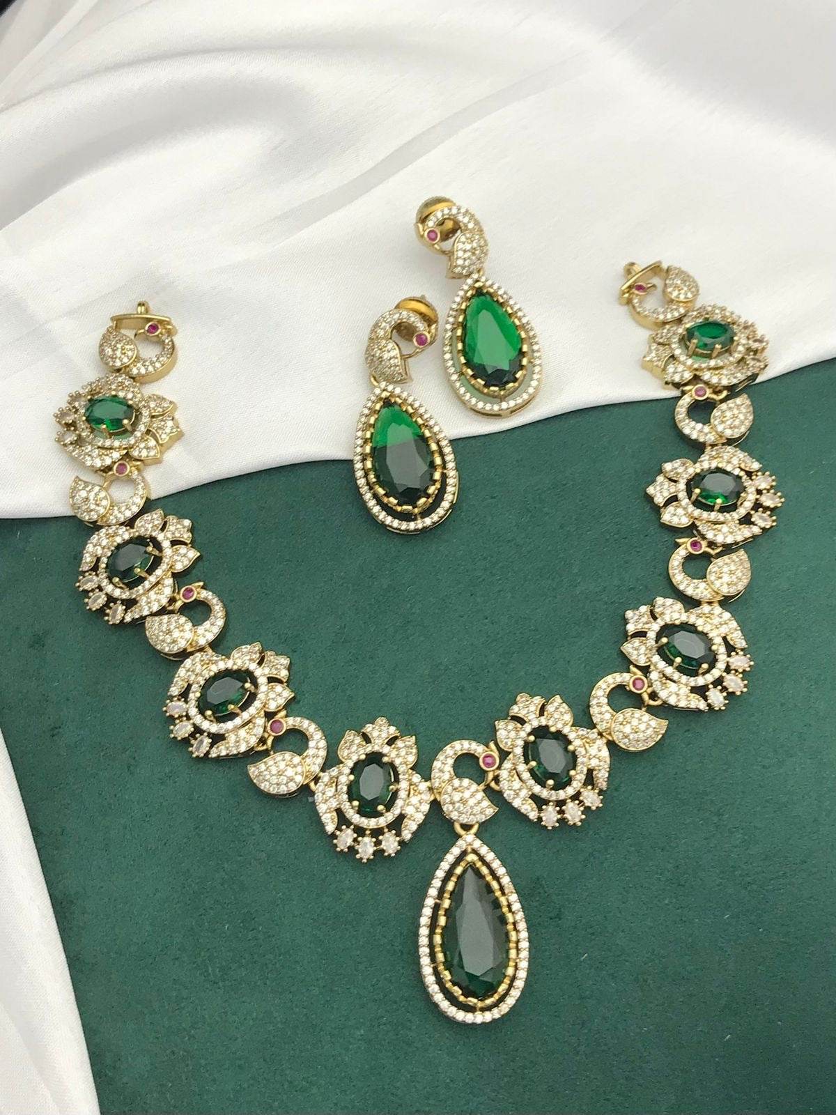 Victorian Polish AD Stones Necklace - Nakshatra Jewels