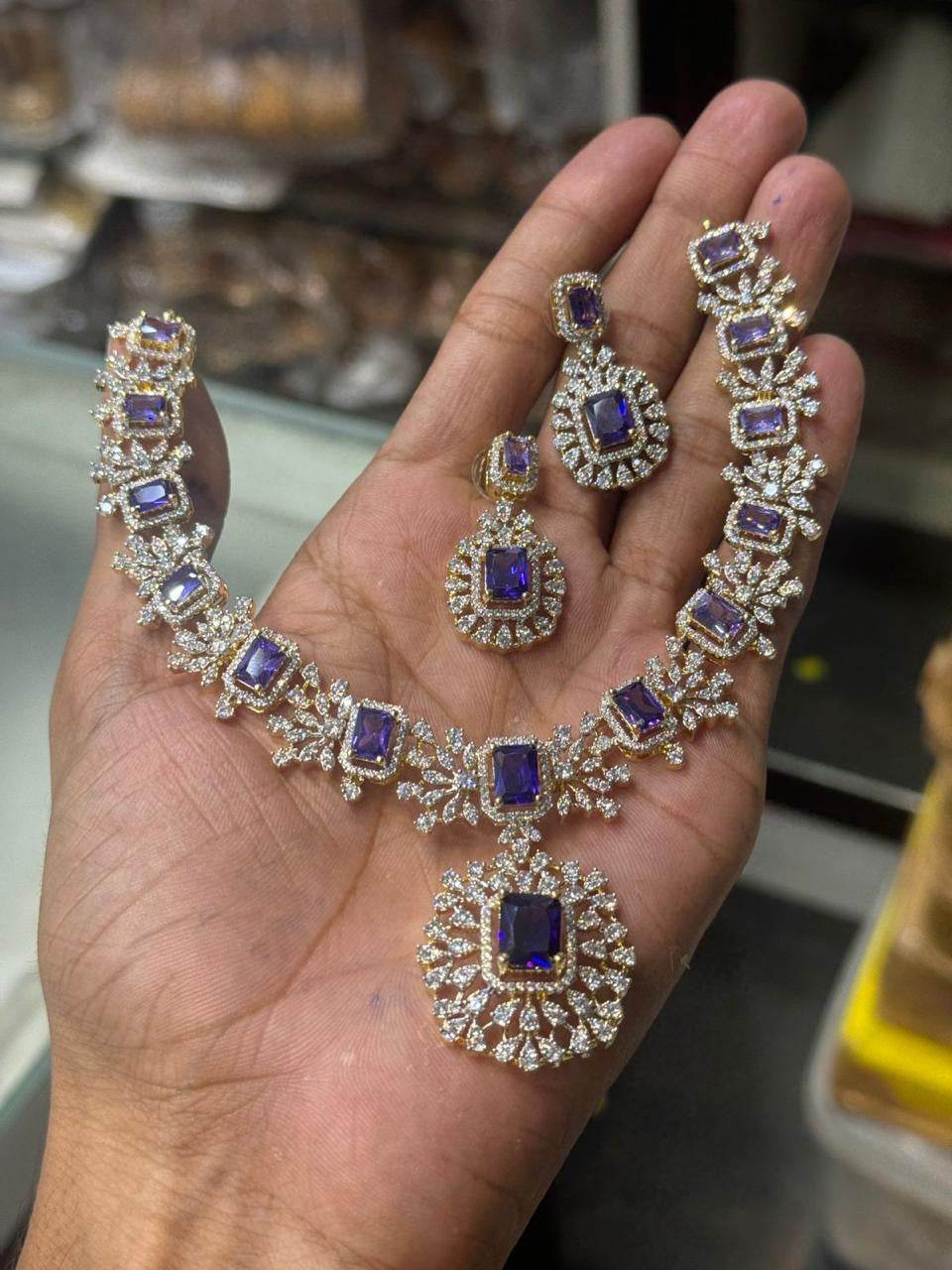 American Diamond Stone Necklace - Nakshatra Jewels