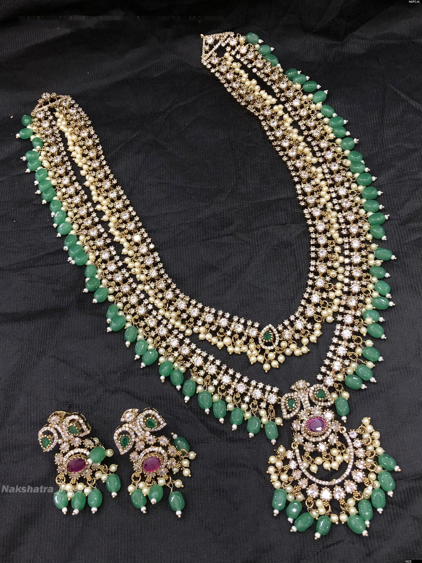 Victorian Polish AD Stones Bridal Layer Haram