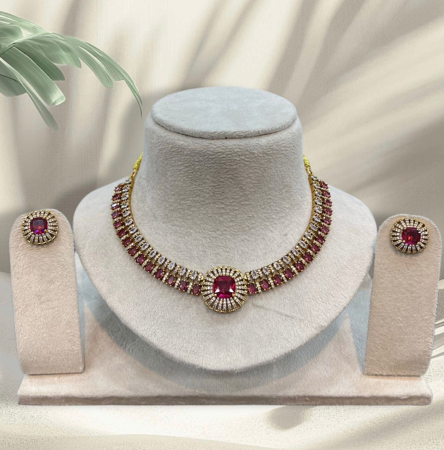 Victorian Polish AD Stones Necklace