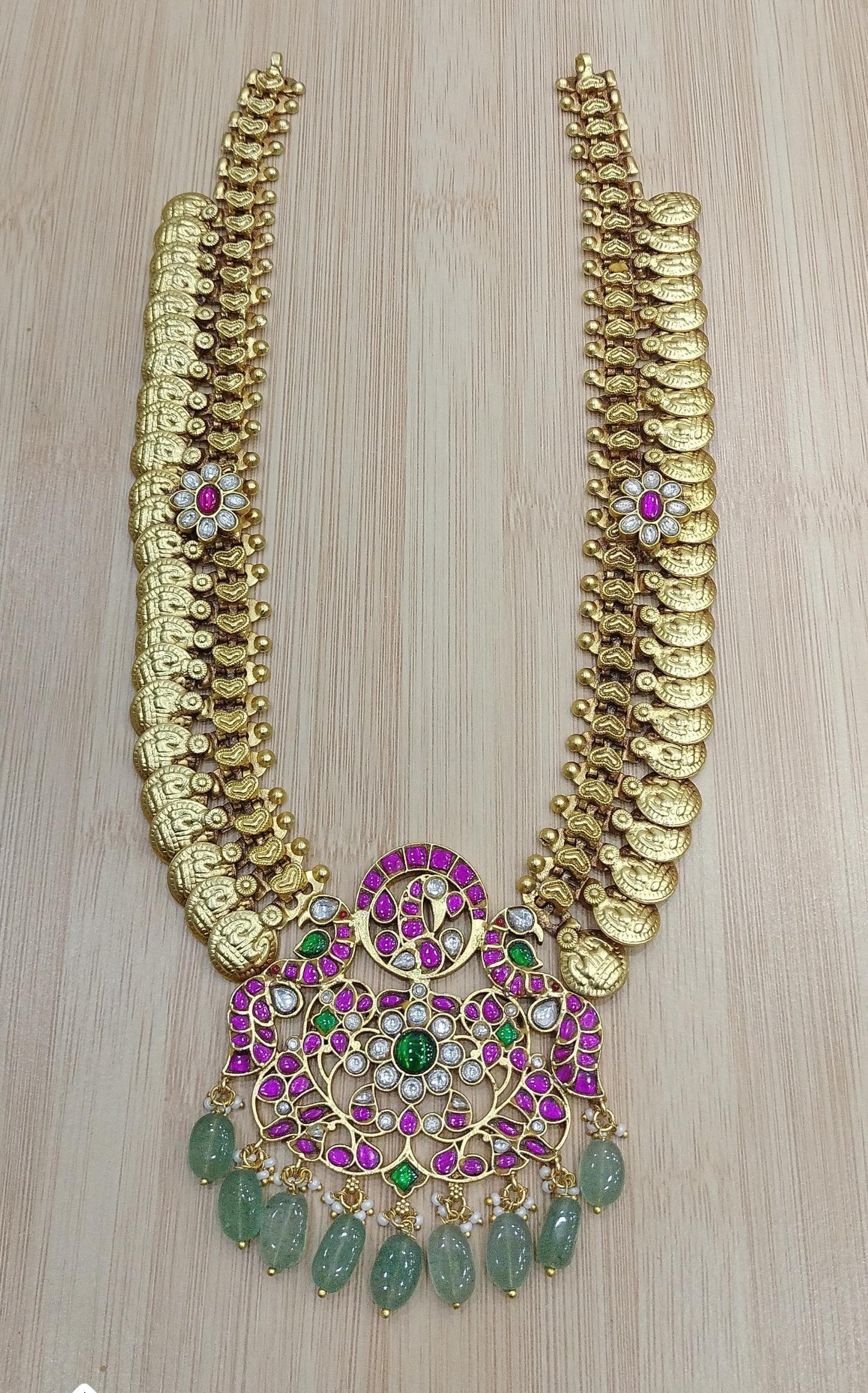 Premium Kaasu Mala With Jaadu Kundan Stones Pendent