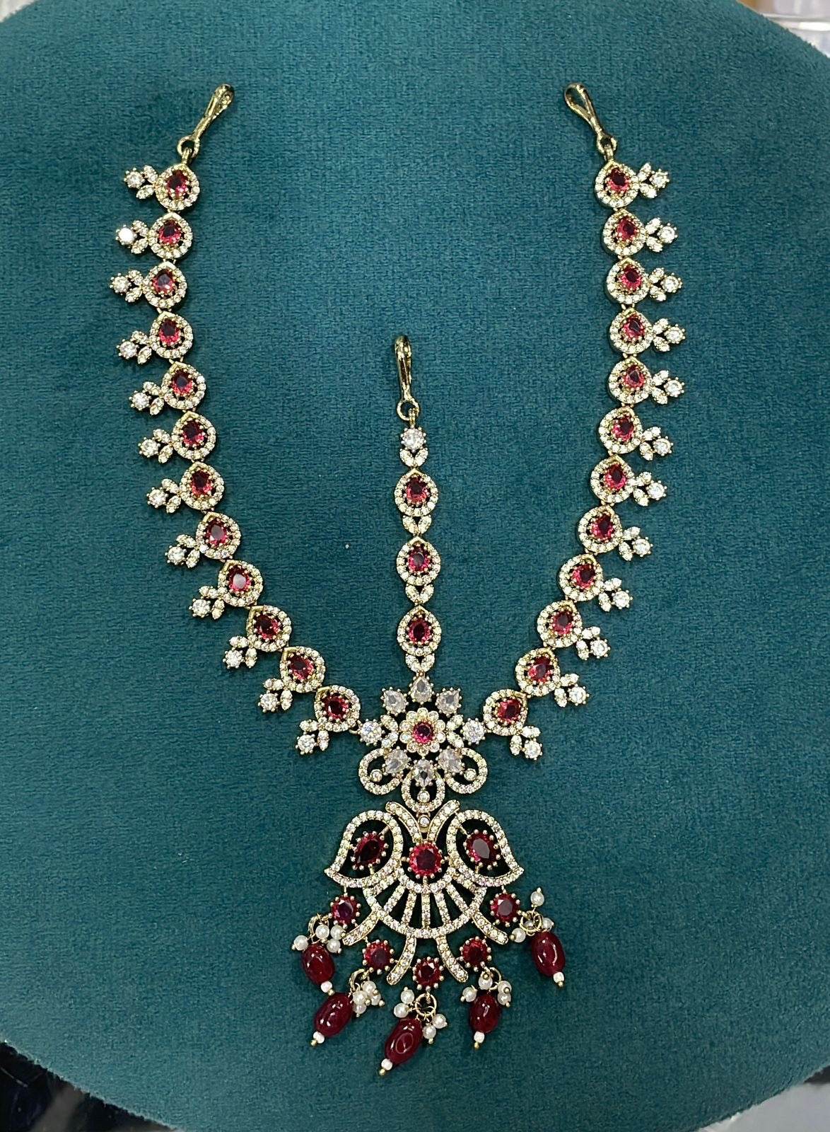 Victorian Polish AD Stones Headset - Nakshatra Jewels