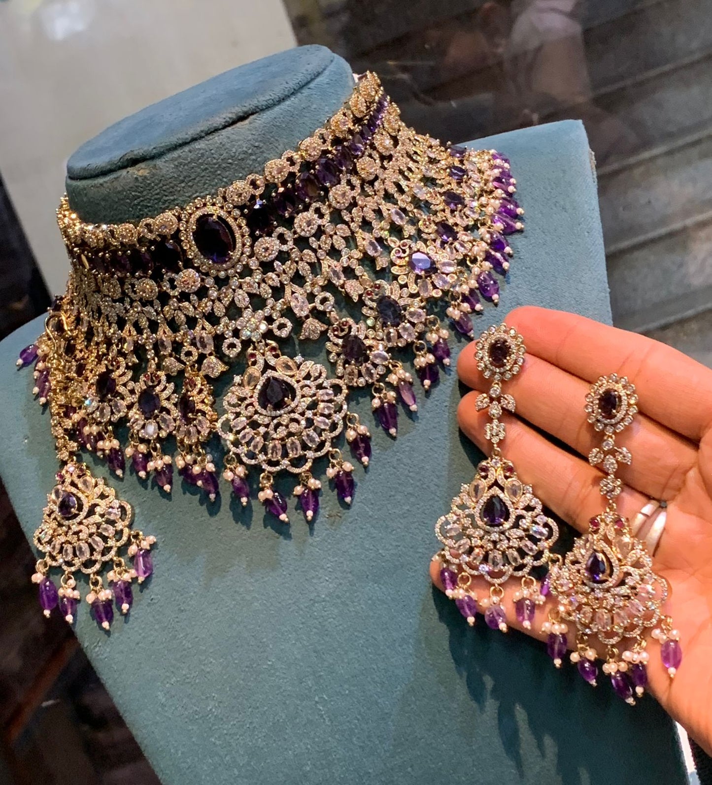 Victorian Polish with AD Stones Bridal Choker