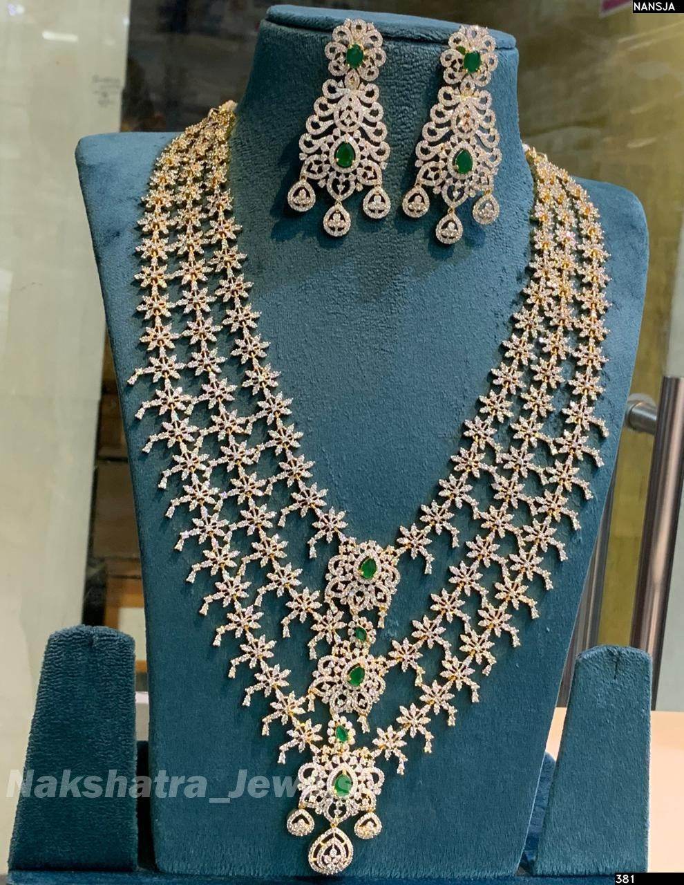 American Diamond Stones Bridal Layer Haram - Nakshatra Jewels