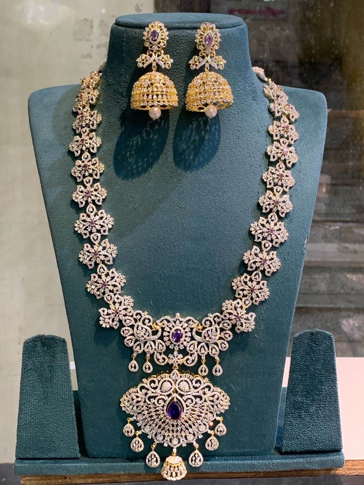 American Diamond Stone Bridal Haram - Nakshatra Jewels