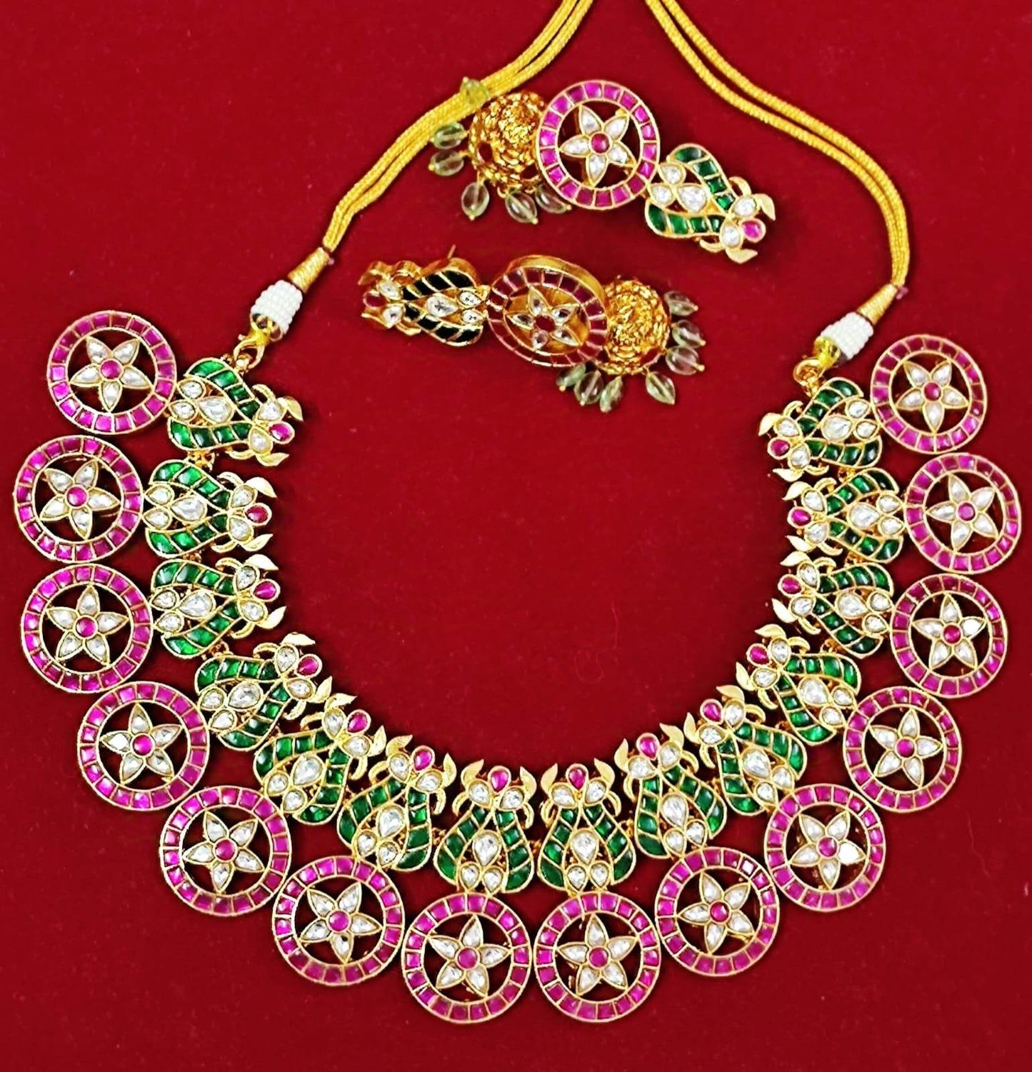 Jaadu Kundan Stones Bridal Necklace - Nakshatra Jewels