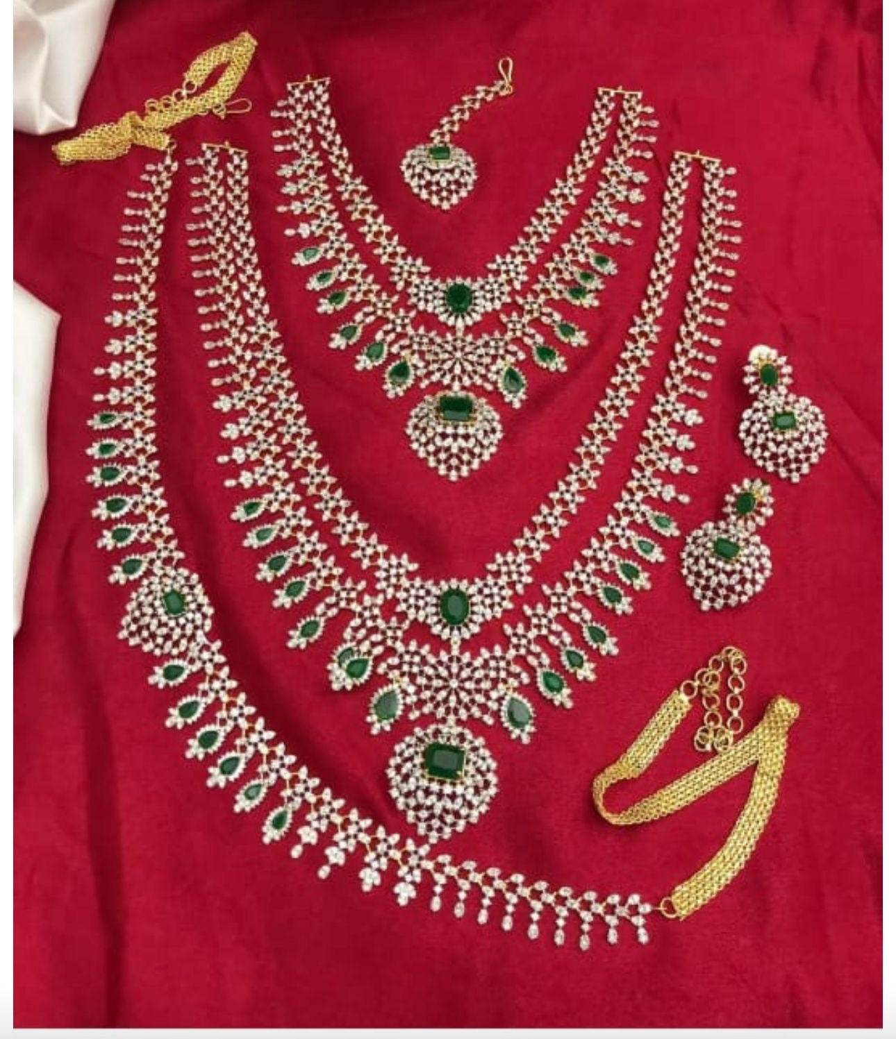 American Diamond Stones Bridal Layer Combo set - Nakshatra Jewels