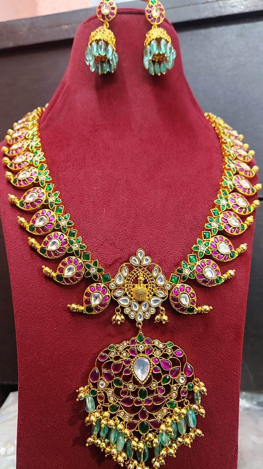 Jaadu Kundan Stones Bridal Mango Haram - Nakshatra Jewels