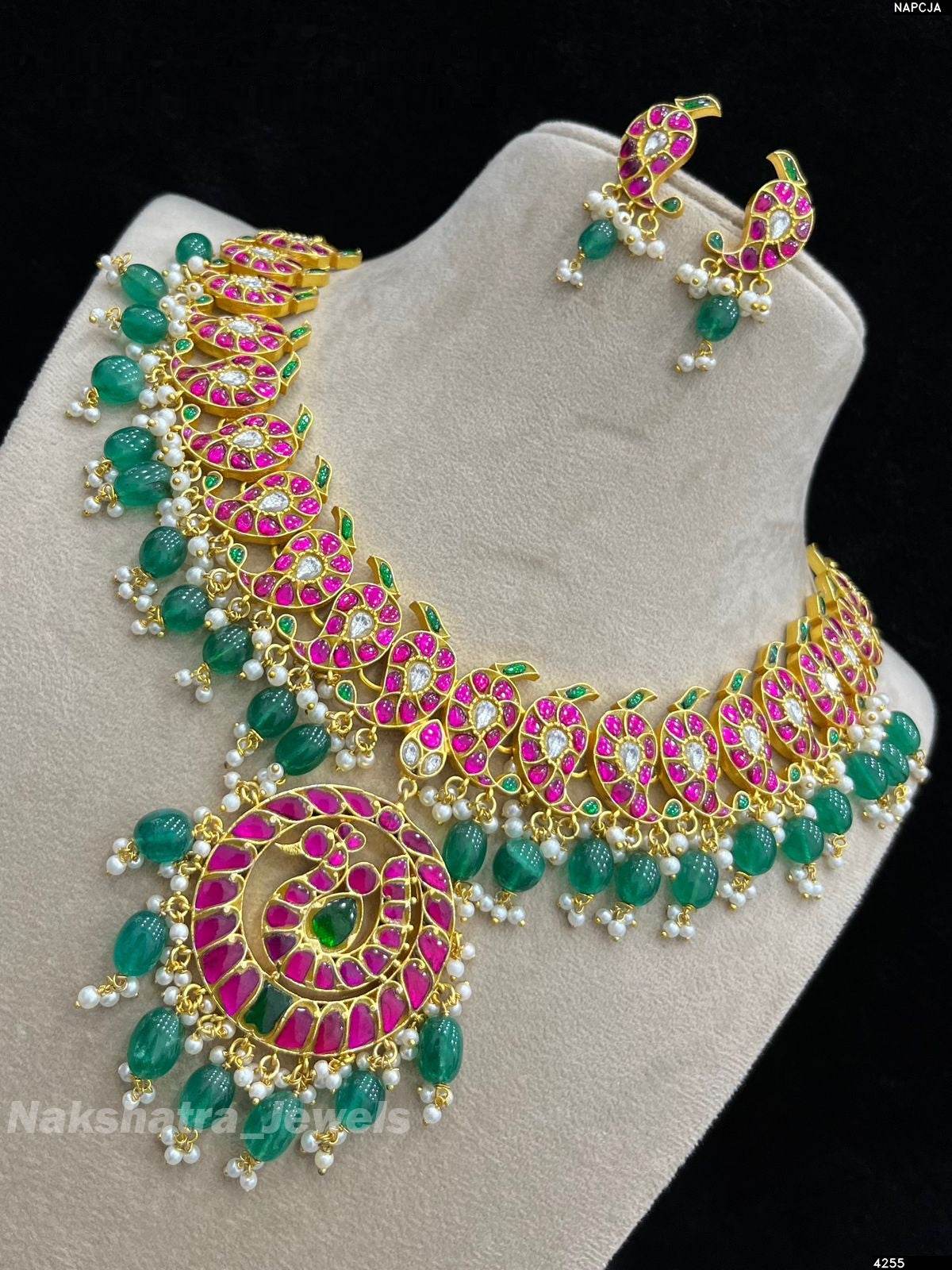Jadau Kundan Stones Bridal Necklace - Nakshatra Jewels