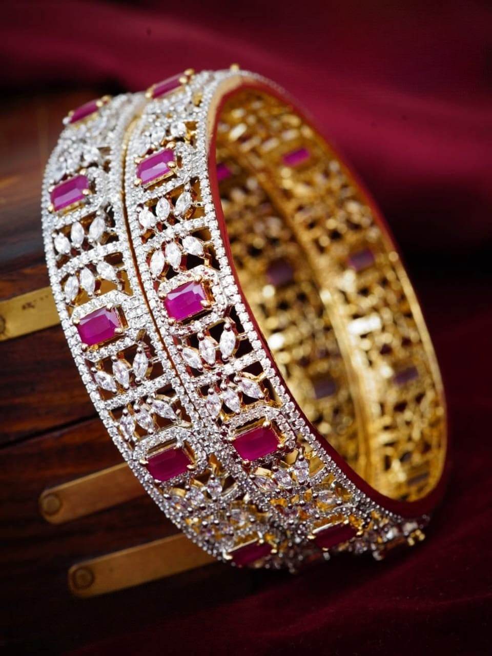AD Stone Bangles - Nakshatra Jewels