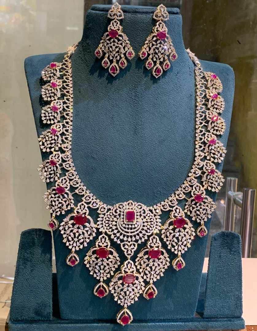 American Diamond Stone Bridal Haram - Nakshatra Jewels