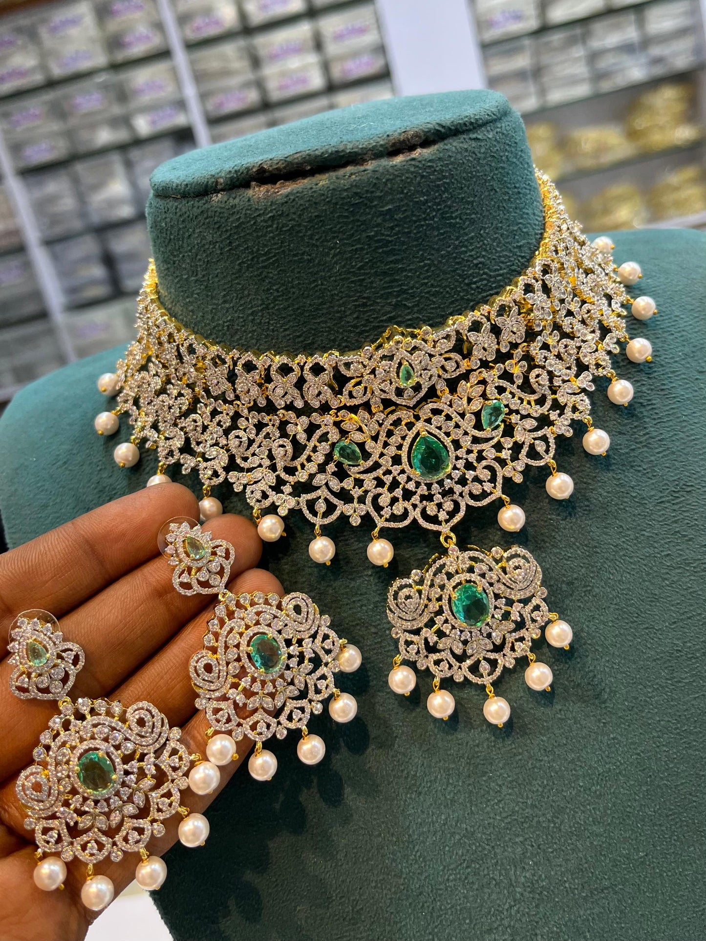 American Diamond Stones Bridal Choker