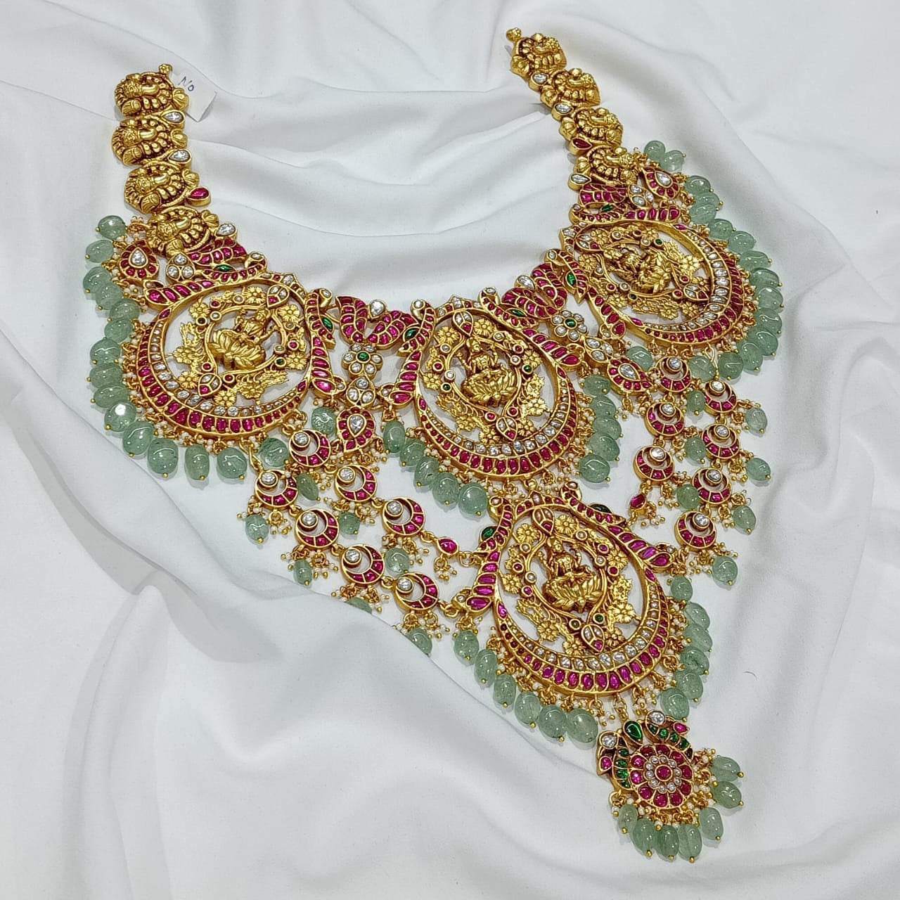 Jadau Kundan Stones Bridal Haram - Nakshatra Jewels