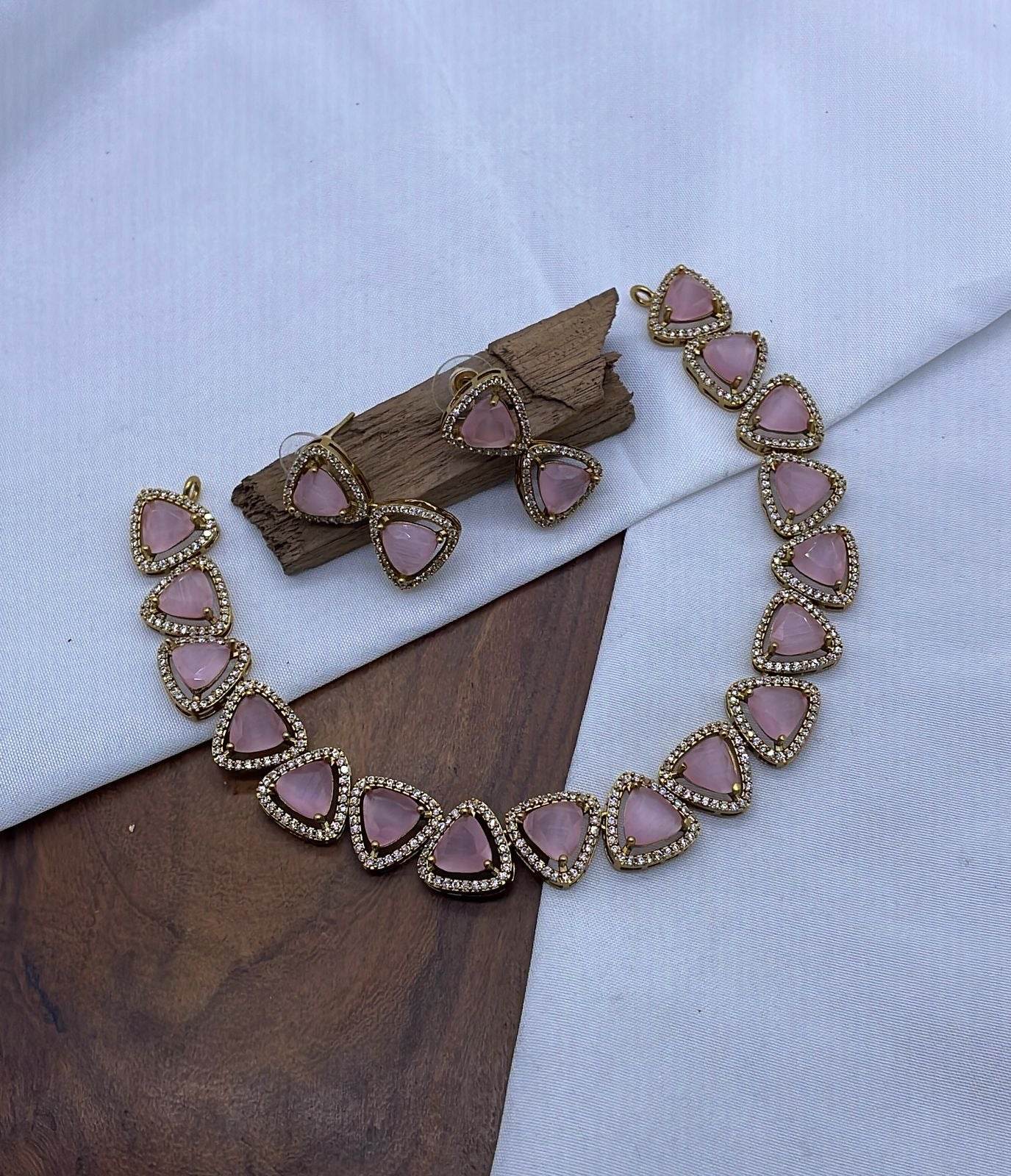 Victorian Polish AD Stones Necklace - Nakshatra Jewels