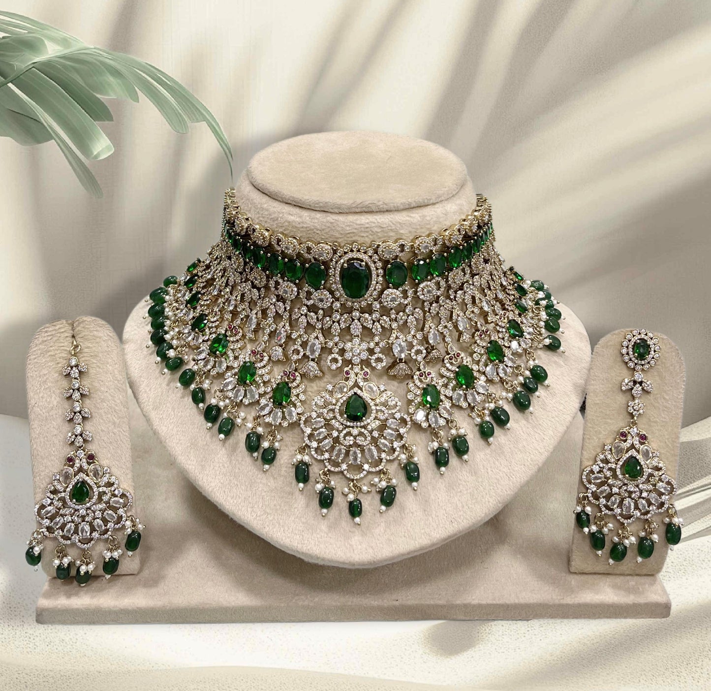 Victorian Polish AD Stones Bridal Choker
