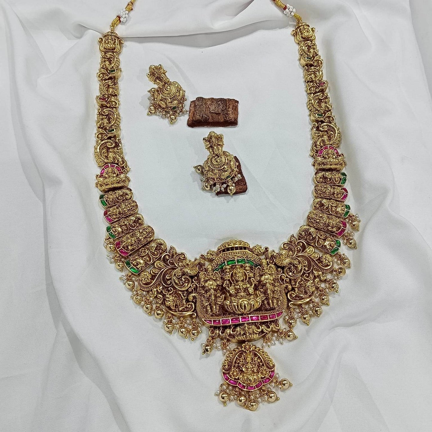 Nakshi Work with Kundan Stones Bridal Haram - Nakshatra Jewels
