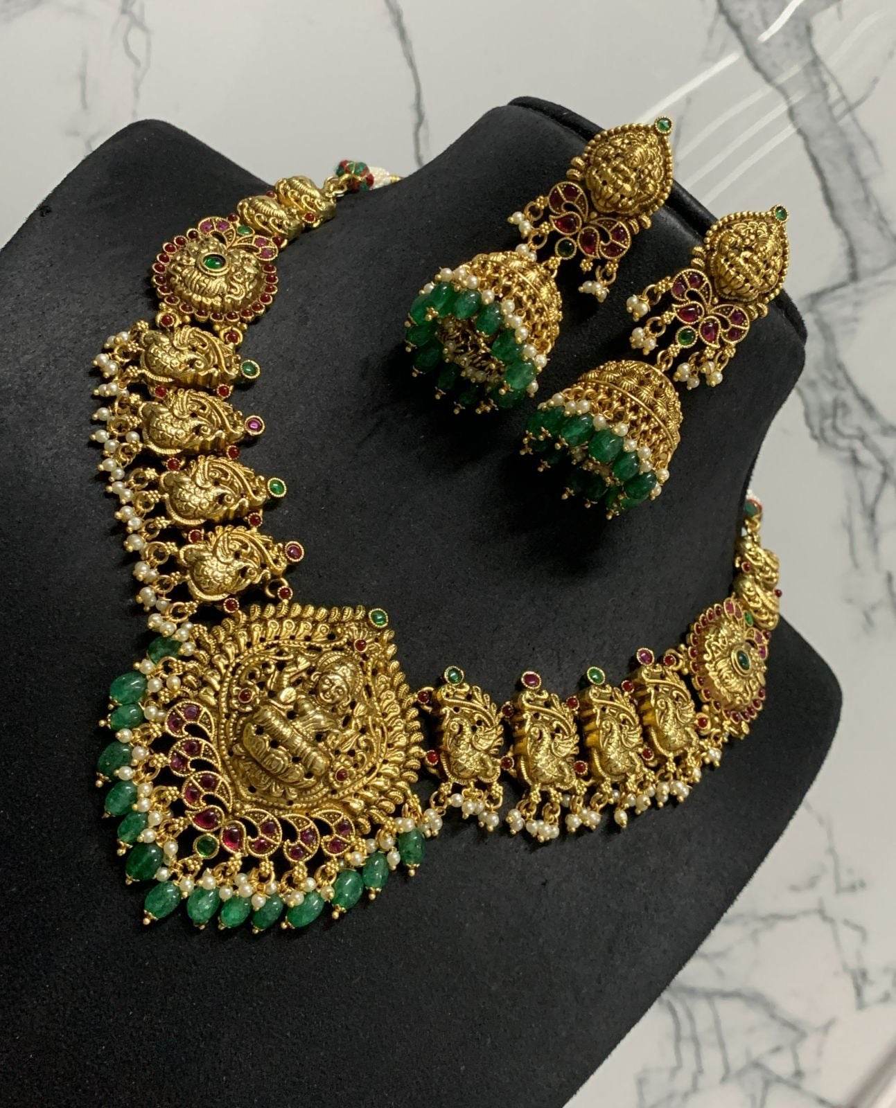 Nakshi Work with AD Stones Bridal Neck set