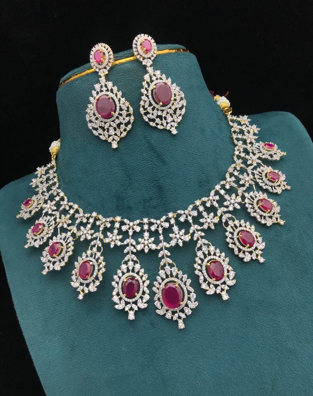 American Diamond Stone Necklace - Nakshatra Jewels