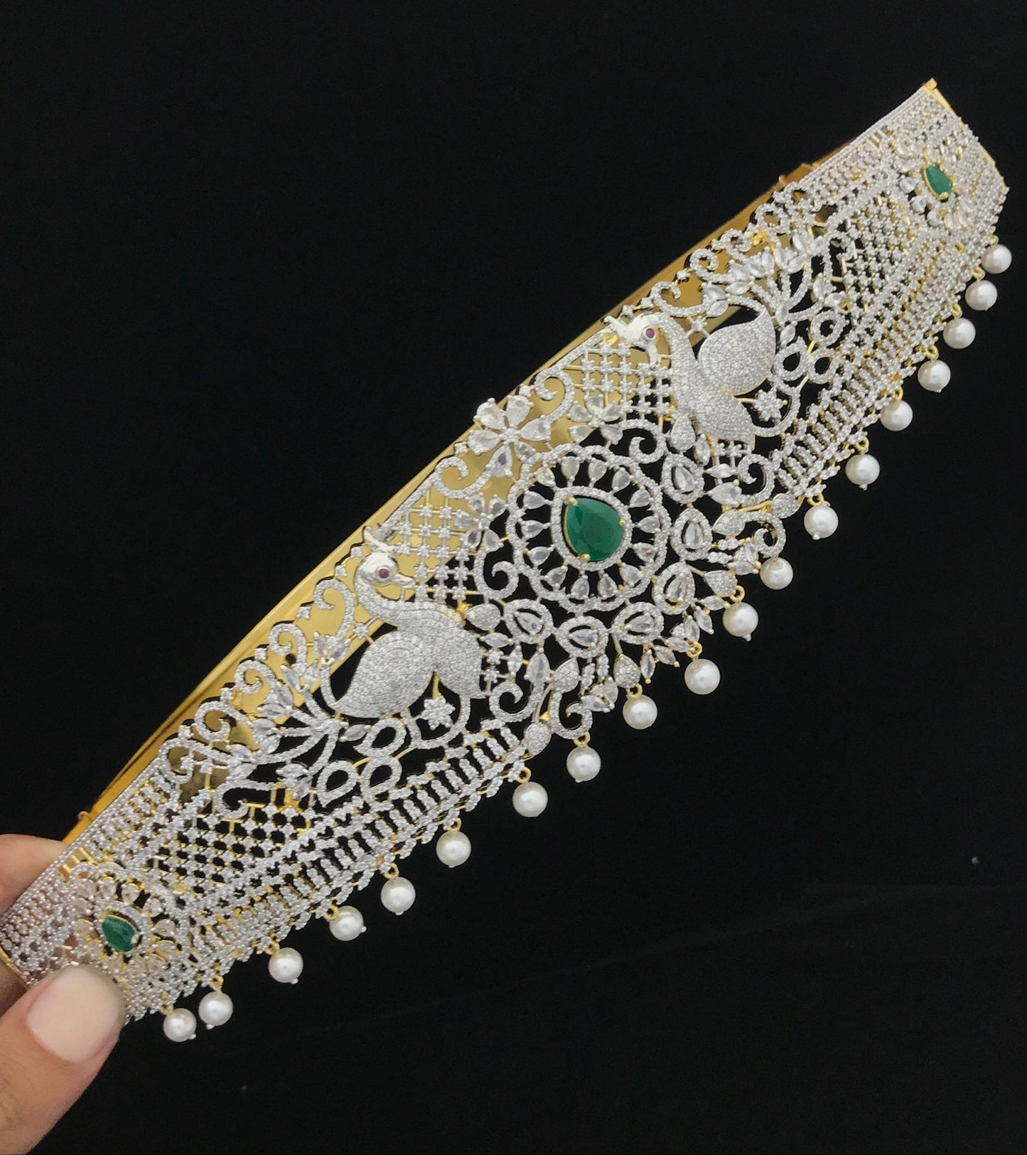 American Diamond Stones Bridal Hip Belt - Nakshatra Jewels