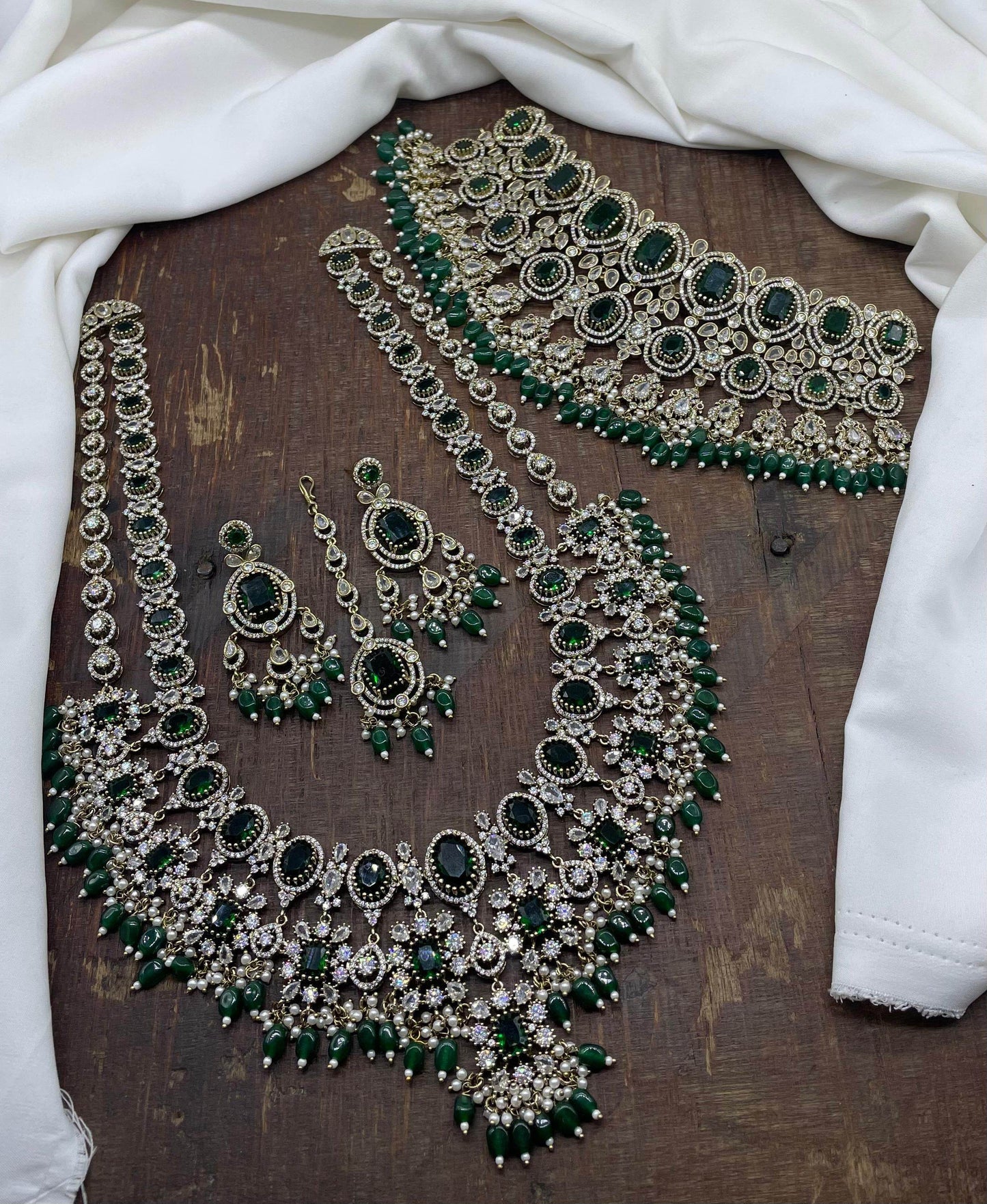 Victorian Polish with AD Stones combo set - Nakshatra Jewels