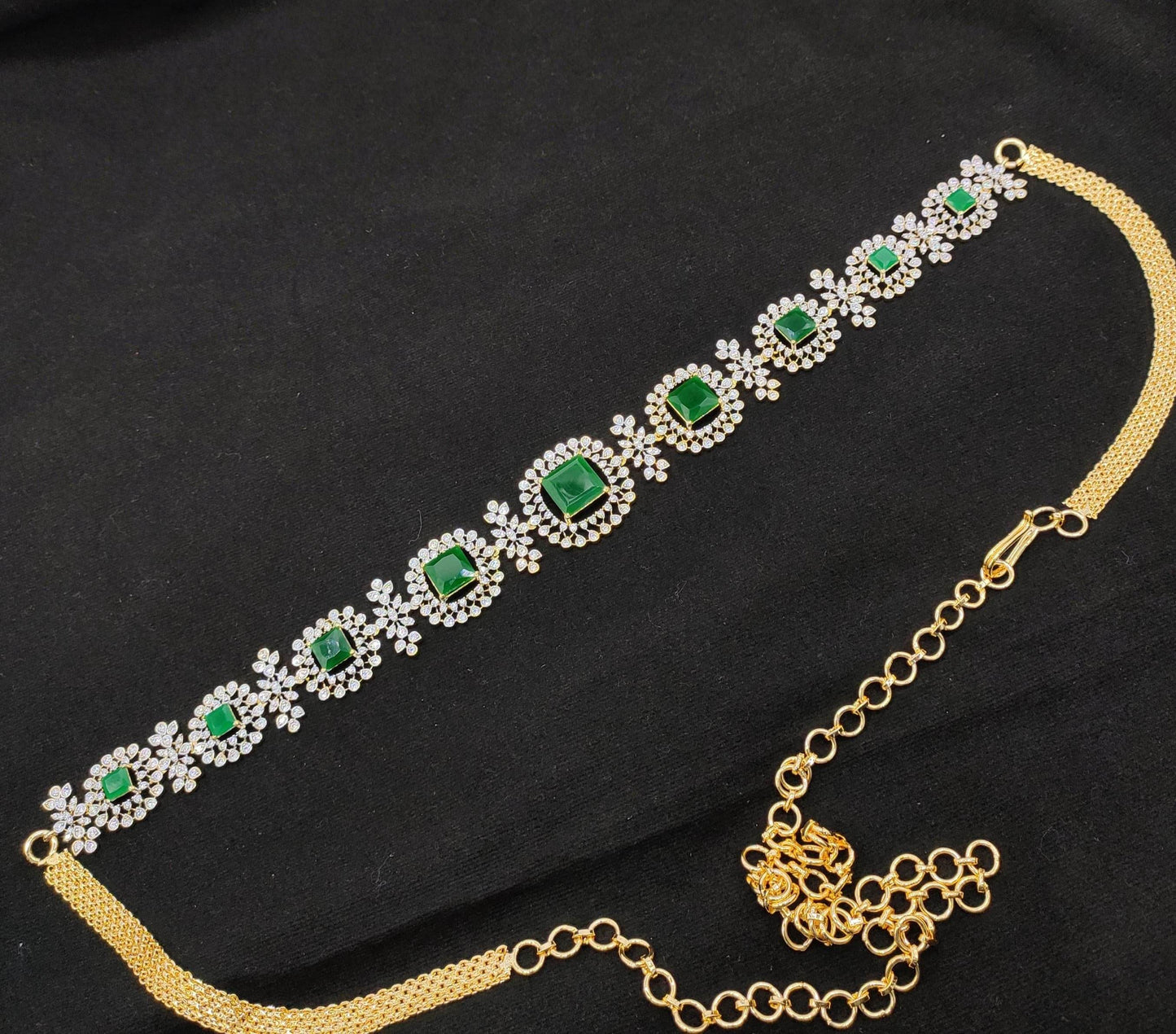 American Diamond Stones Hip Chain - Nakshatra Jewels