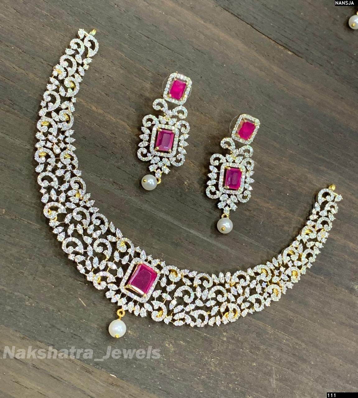 American Diamond Stones Necklace - Nakshatra Jewels