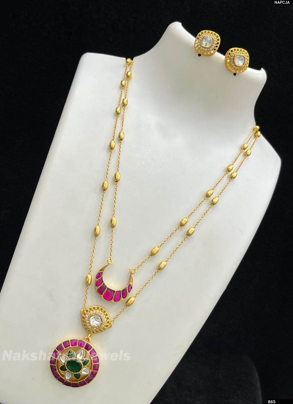Jadau Kundan Stones Layer Haram - Nakshatra Jewels
