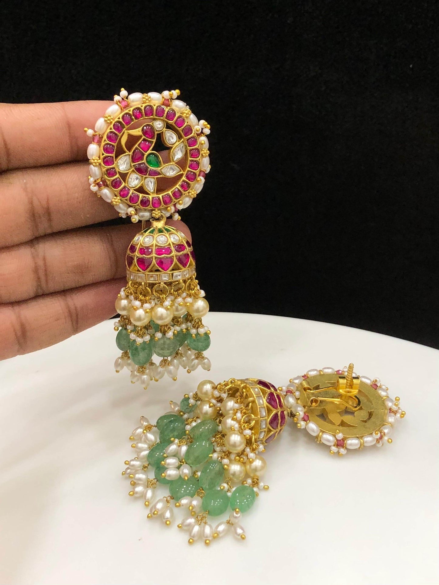 Jaadu Kundan Stones Bridal Earrings - Nakshatra Jewels