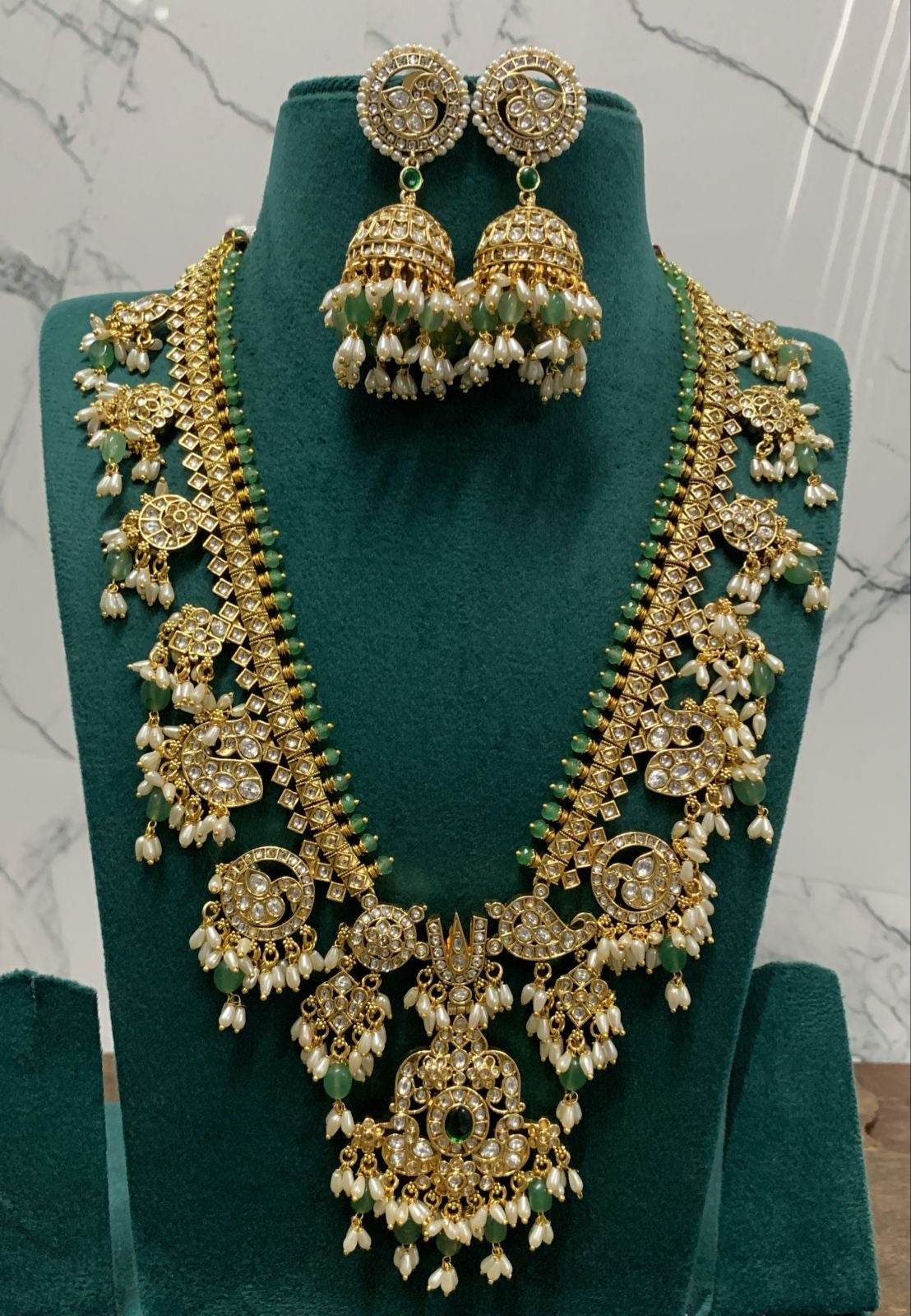 Nakshi Work with Kundan Stones and Guttapusal Bridal Haram - Nakshatra Jewels