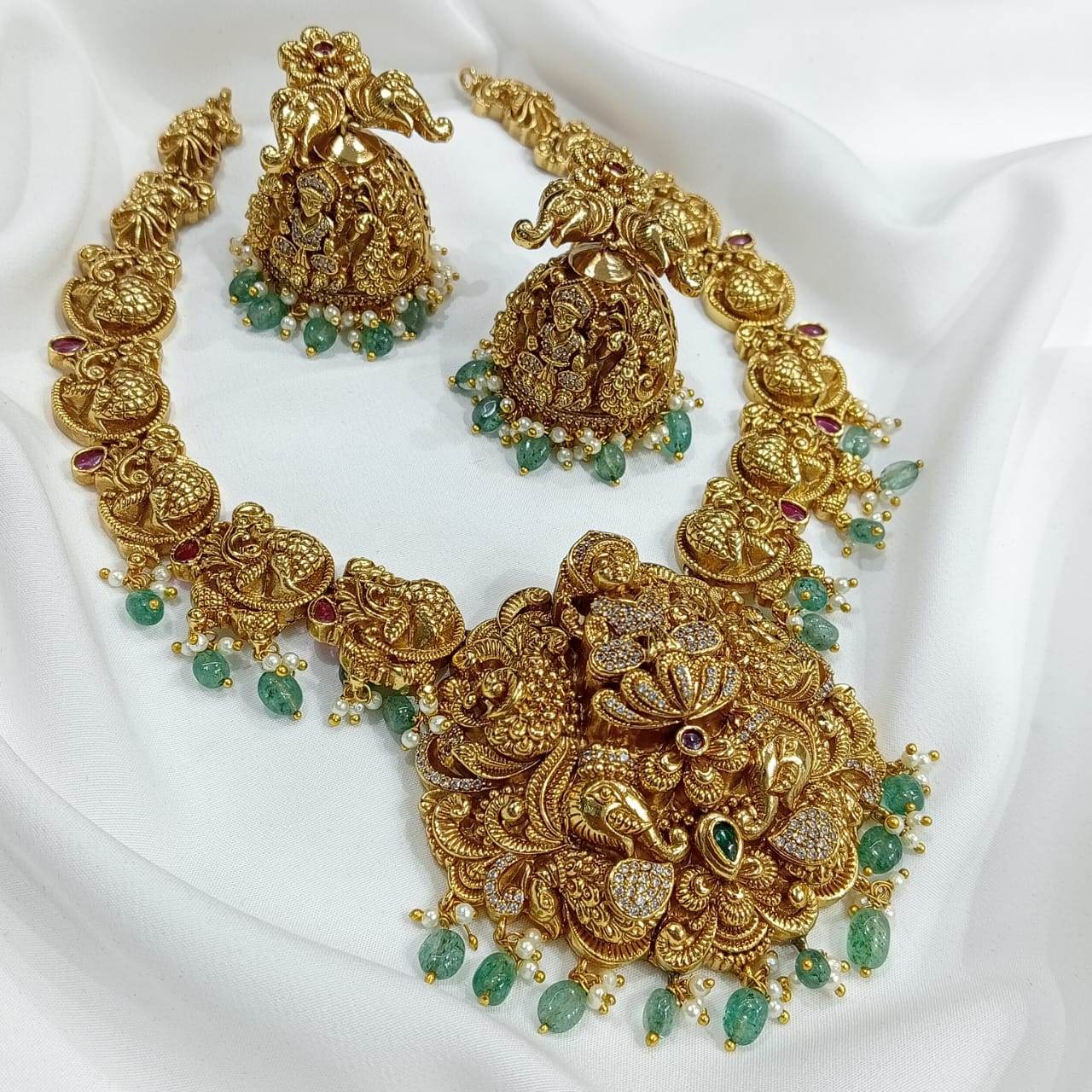 Nakshi Work with Ad stone’s Necklace - Nakshatra Jewels