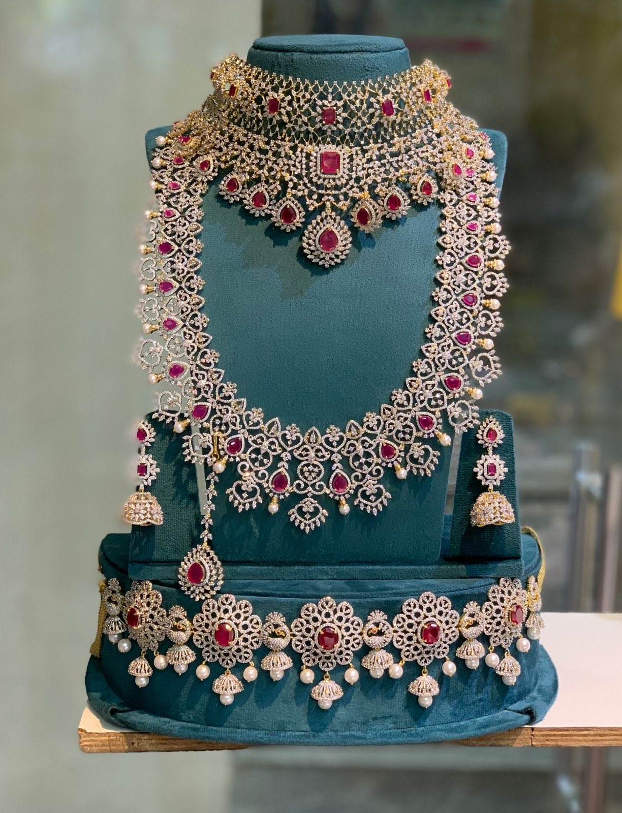 American Diamond Stones Bridal Set - Nakshatra Jewels