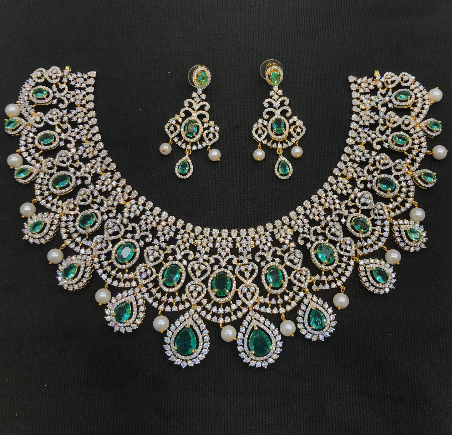 American Diamond Stones Bridal Necklace