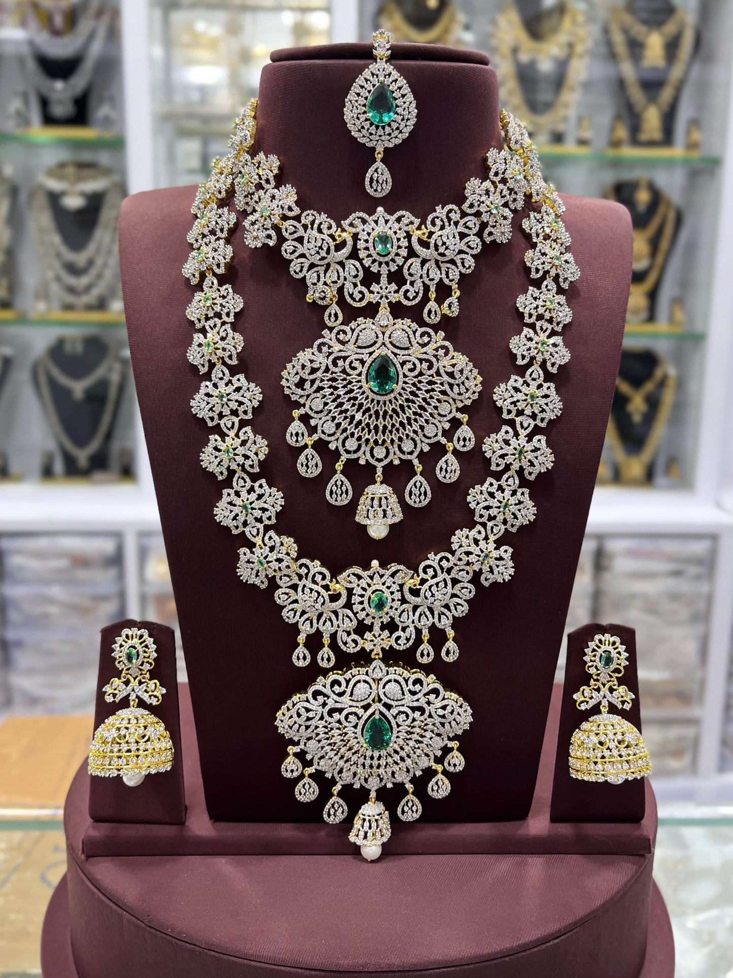 American Diamond Stones Bridal Set - Nakshatra Jewels