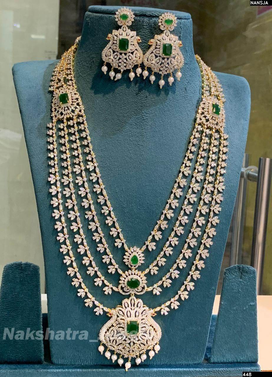 American Diamond Stones Bridal Layer Haram - Nakshatra Jewels